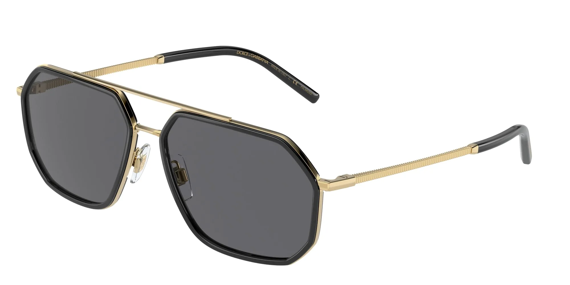 Dolce & Gabbana DG2285 02/81 Occhiali da sole Metallo Nero Grigio Pilot Polarizzata - immagine 1