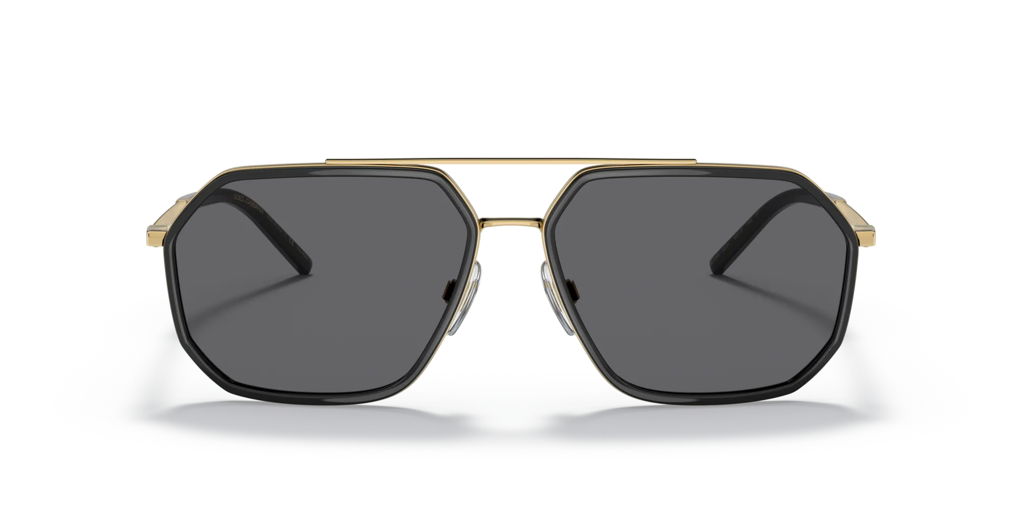 Dolce & Gabbana DG2285 02/81 Occhiali da sole Metallo Nero Grigio Pilot Polarizzata - immagine 3