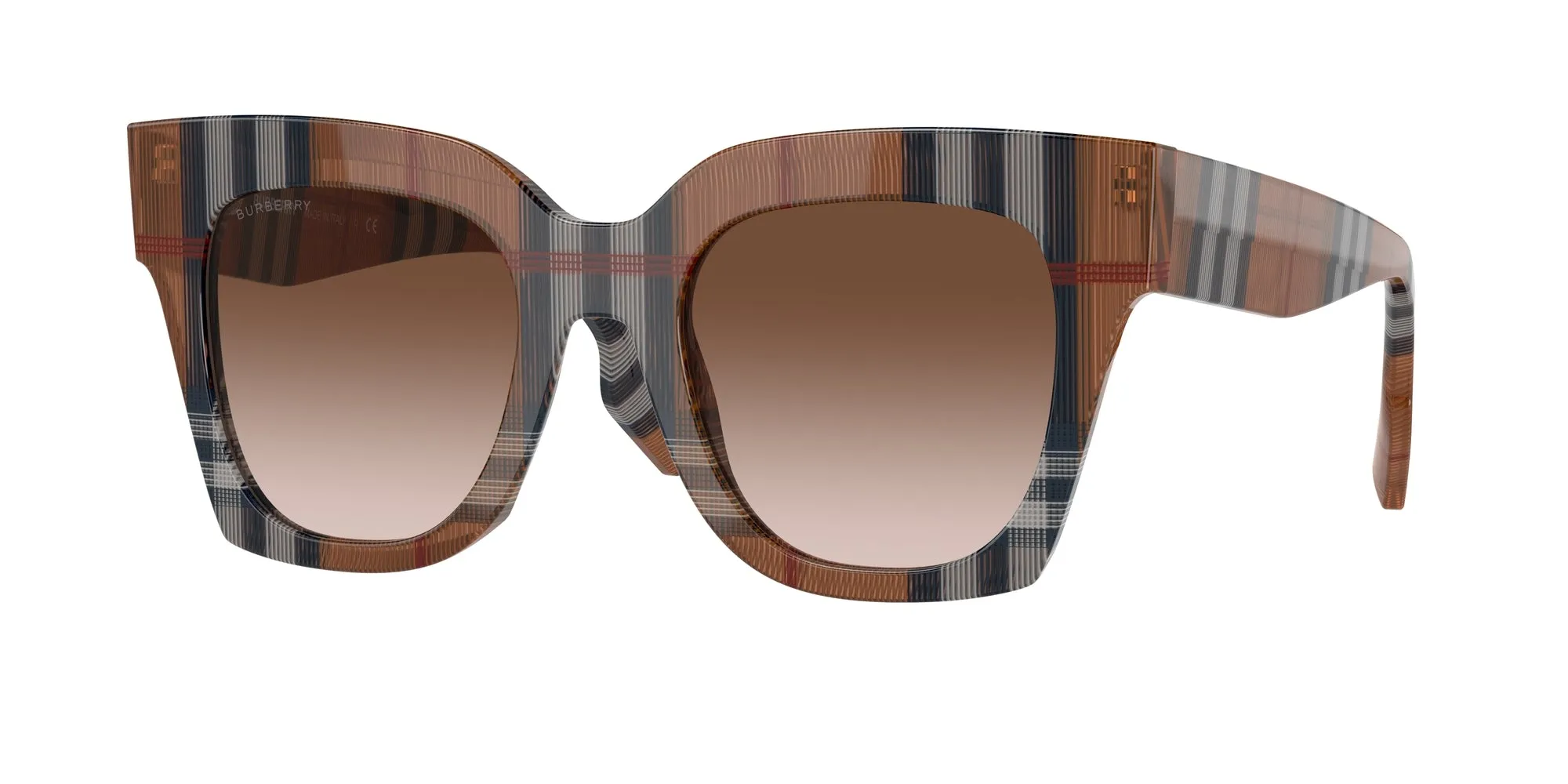 Burberry BE4364 KITTY 396713 Occhiali da sole Acetato Marrone Marrone Squadrata Normale Sfumato - immagine 1