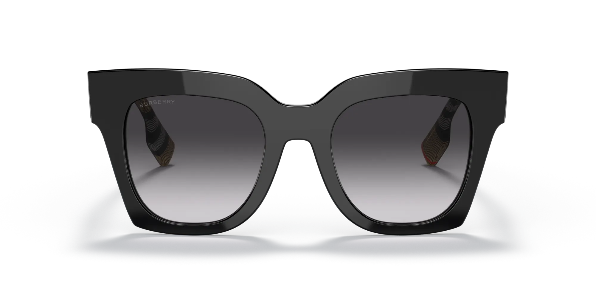 Burberry BE4364 KITTY 39428G Occhiali da sole Acetato Nero Grigio Squadrata Normale Sfumato - immagine 3