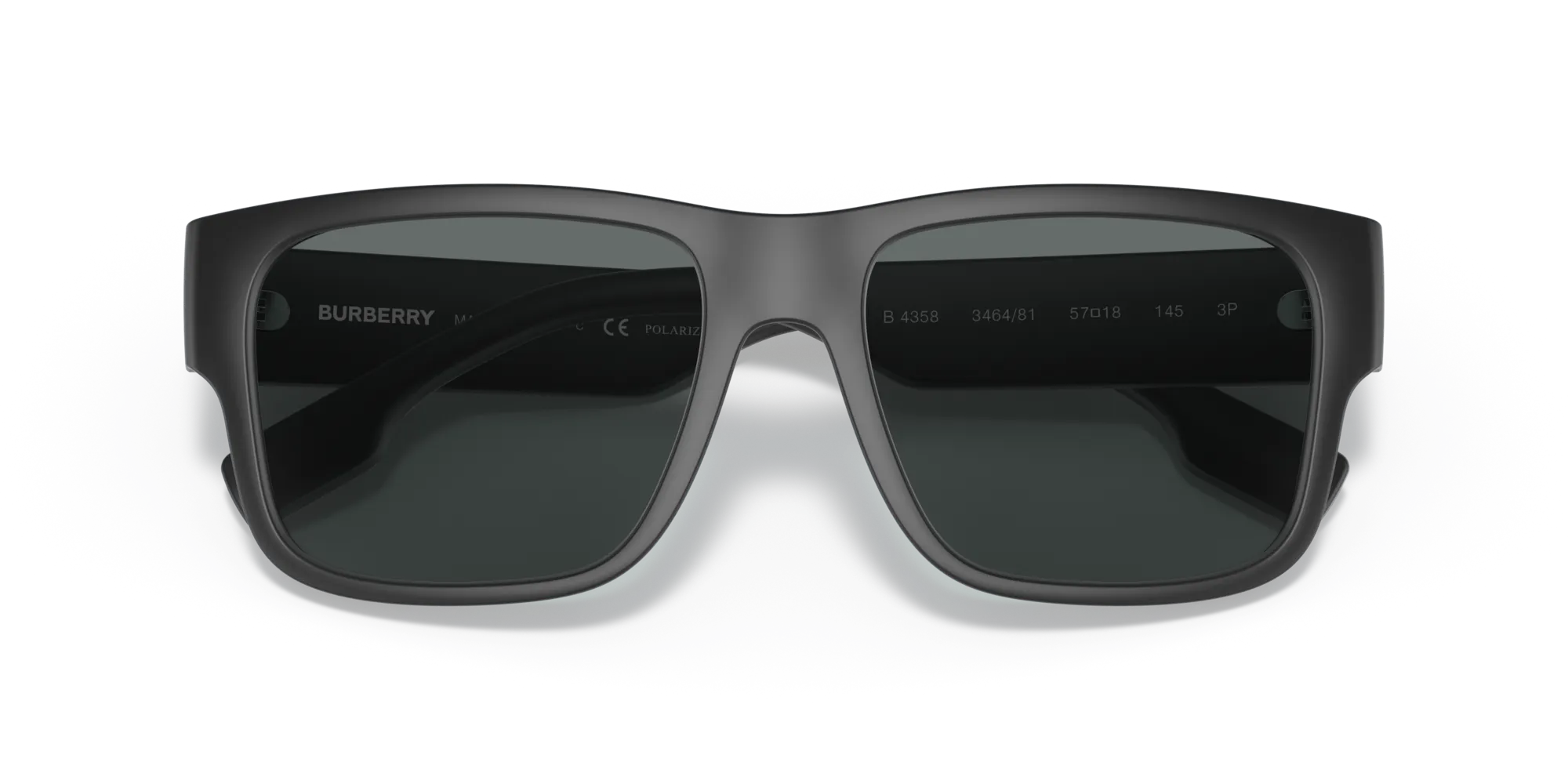 Burberry BE4358 KNIGHT 346481 Occhiali da sole Iniettato Nero Grigio Squadrata Polarizzata - immagine 2