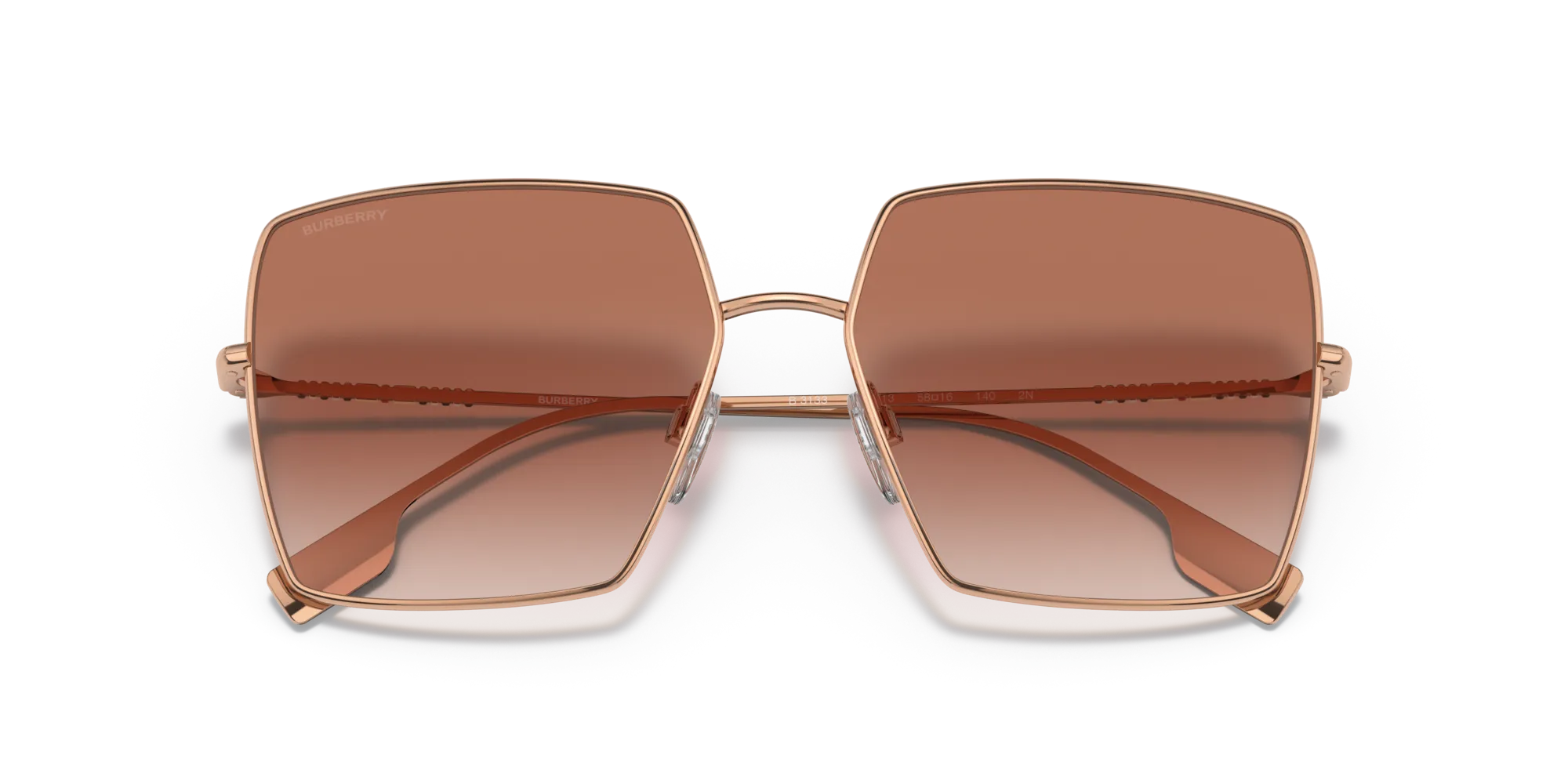 Burberry BE3133 DAPHNE 133713 Occhiali da sole Metallo Oro Rosa Squadrata Normale Sfumato - immagine 2