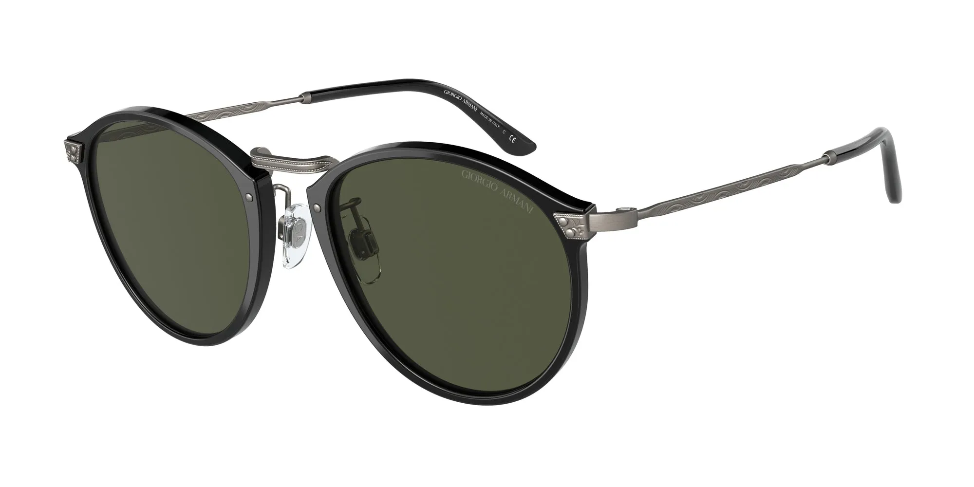 Giorgio Armani AR 318SM 500131 Occhiali da sole Acetato Nero Verde Pantos Normale - immagine 1