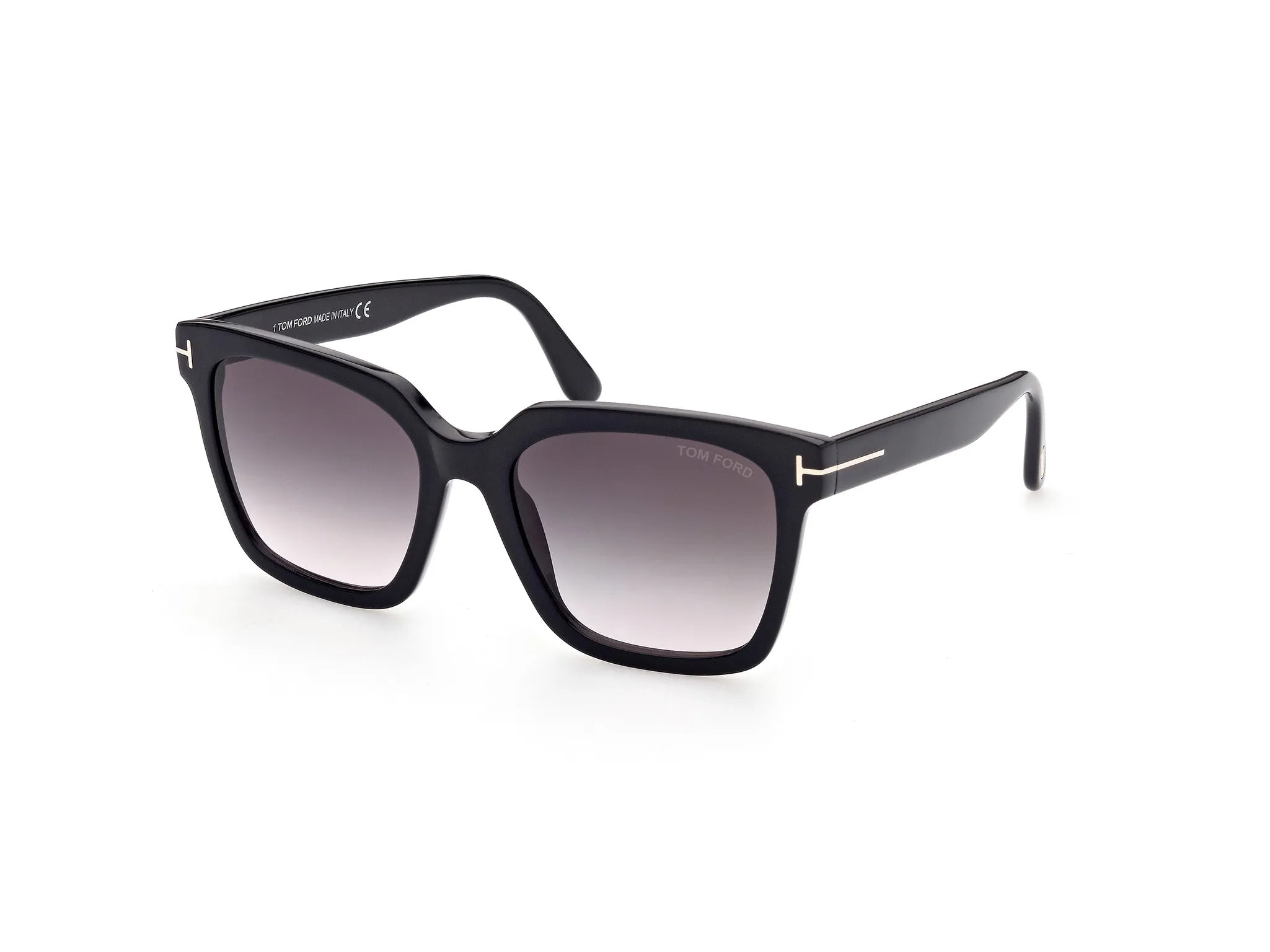 TOM FORD FT0952 SELBY 01B Occhiali da sole Acetato Nero Grigio Squadrata Normale Sfumato - immagine 1
