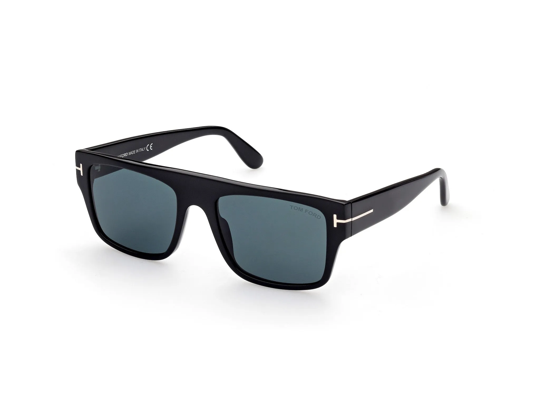 TOM FORD FT0907 DUNNING-02 01V Occhiali da sole Acetato Nero Blu Squadrata Normale - immagine 1
