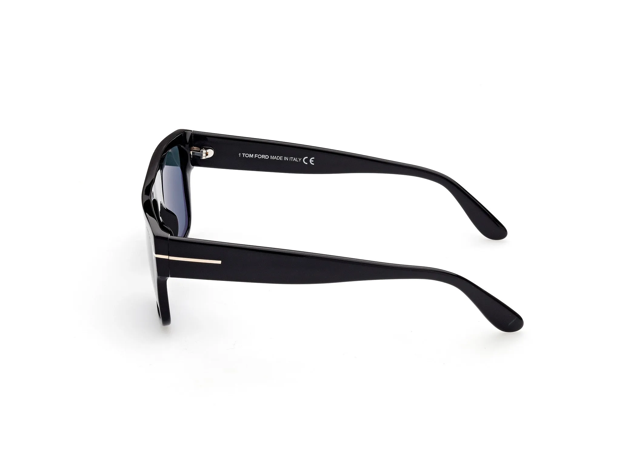TOM FORD FT0907 DUNNING-02 01V Occhiali da sole Acetato Nero Blu Squadrata Normale - immagine 3