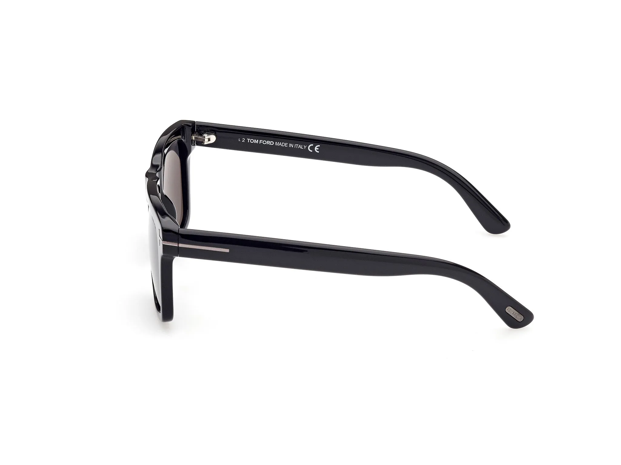 TOM FORD FT0906-N BUCKLEY-02 01A Occhiali da sole Acetato Nero Grigio Squadrata Normale - immagine 3