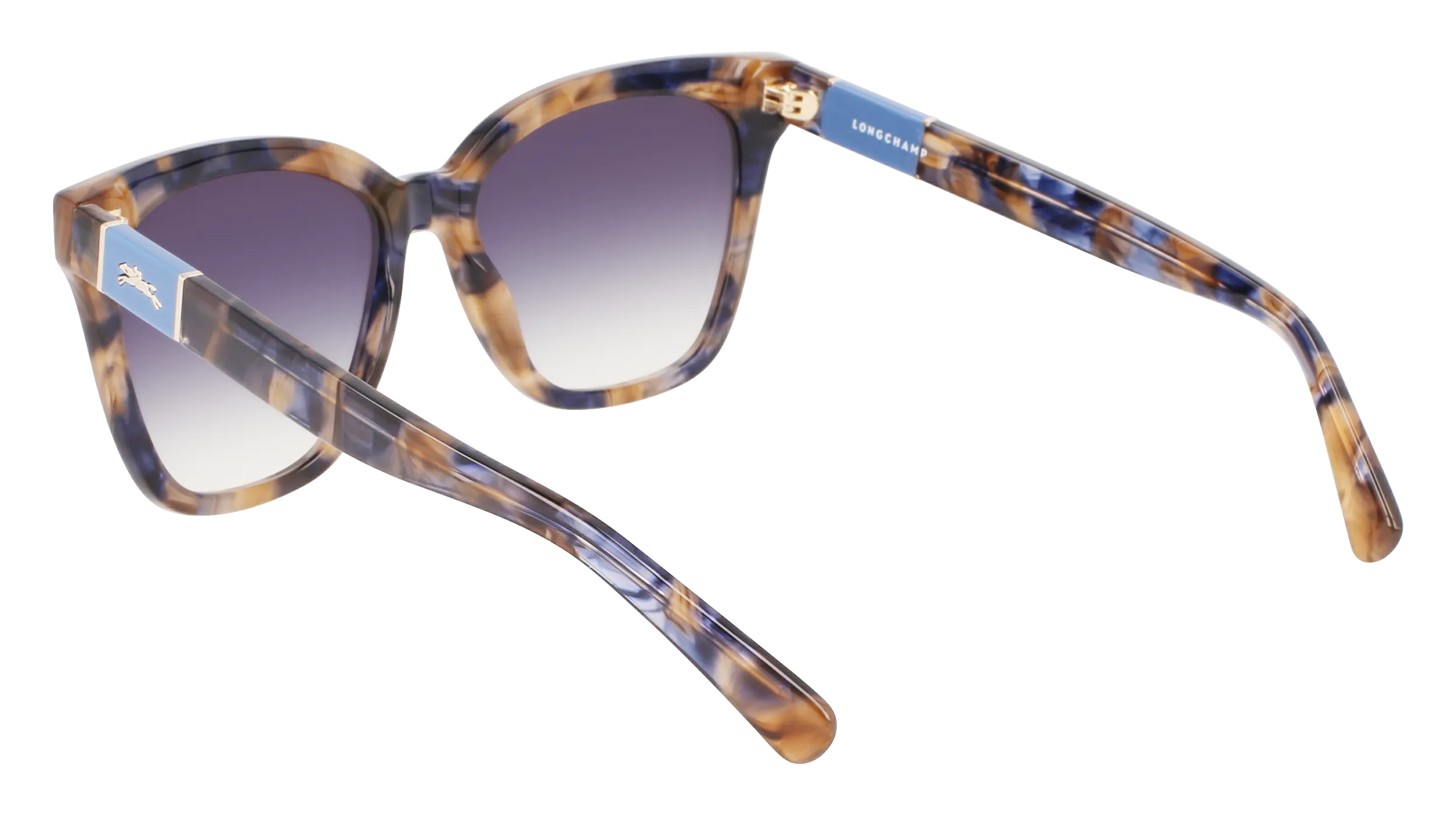 LONGCHAMP LO696S 430 Occhiali da sole Acetato Havana Viola Squadrata Normale Fotocromatiche - immagine 3