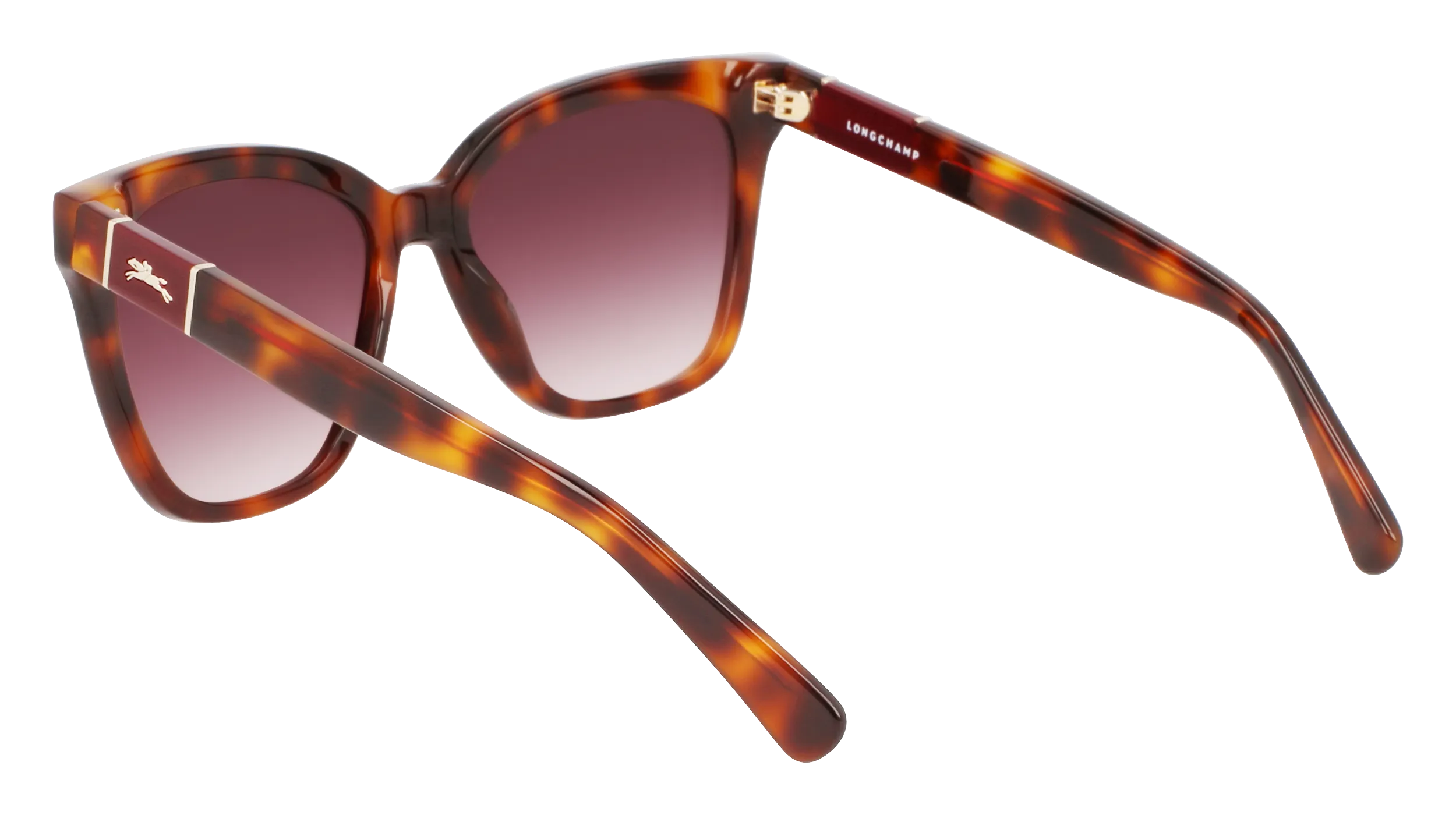 LONGCHAMP LO696S 230 Occhiali da sole Acetato Havana Viola Squadrata Normale Fotocromatiche - immagine 3