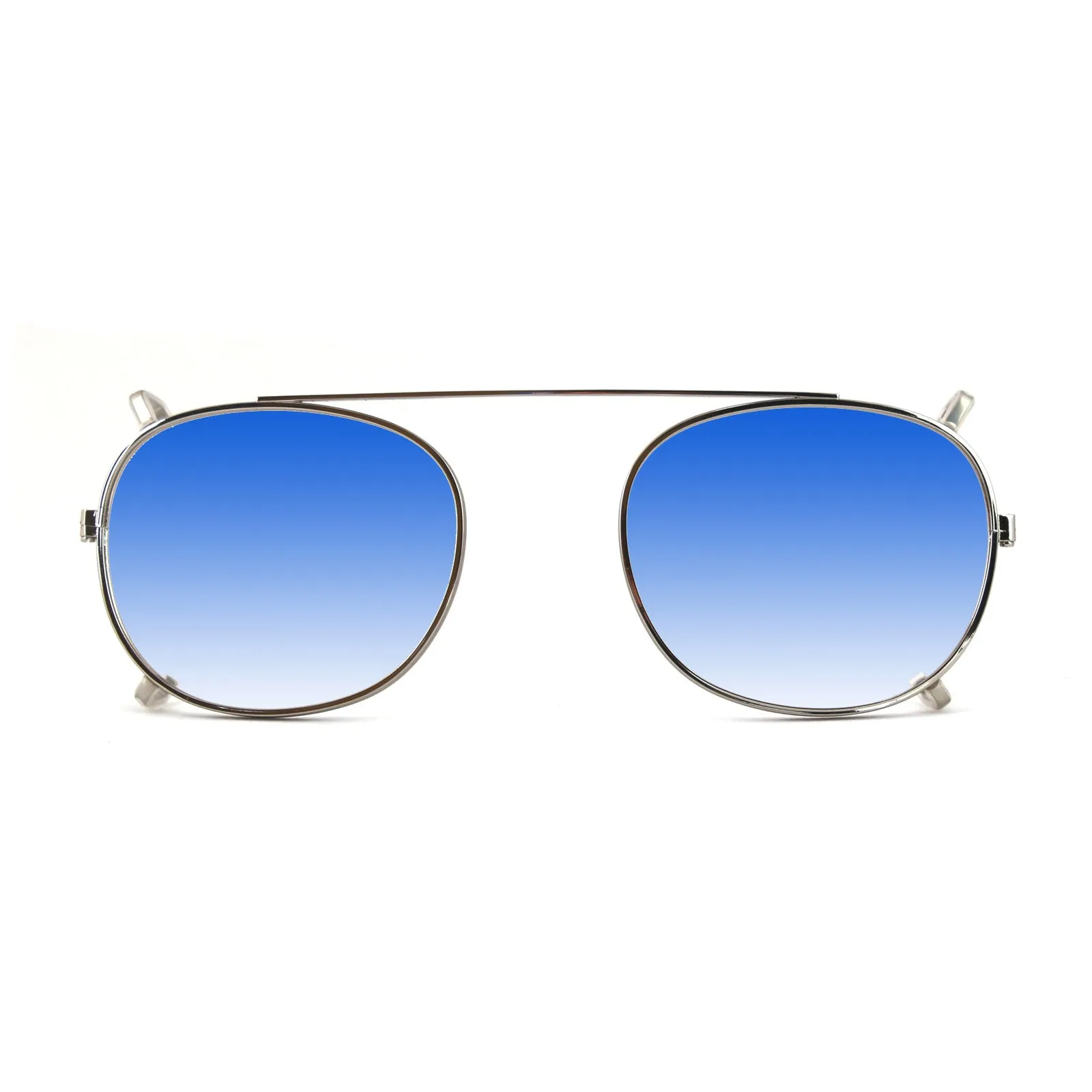 XLAB Unisex Clip-on Argento/Azzurro sfumato per 8004 stile moscot calibro 48mm Clip on Acetato Argento Azzurro Pantos Sfumato - immagine 1