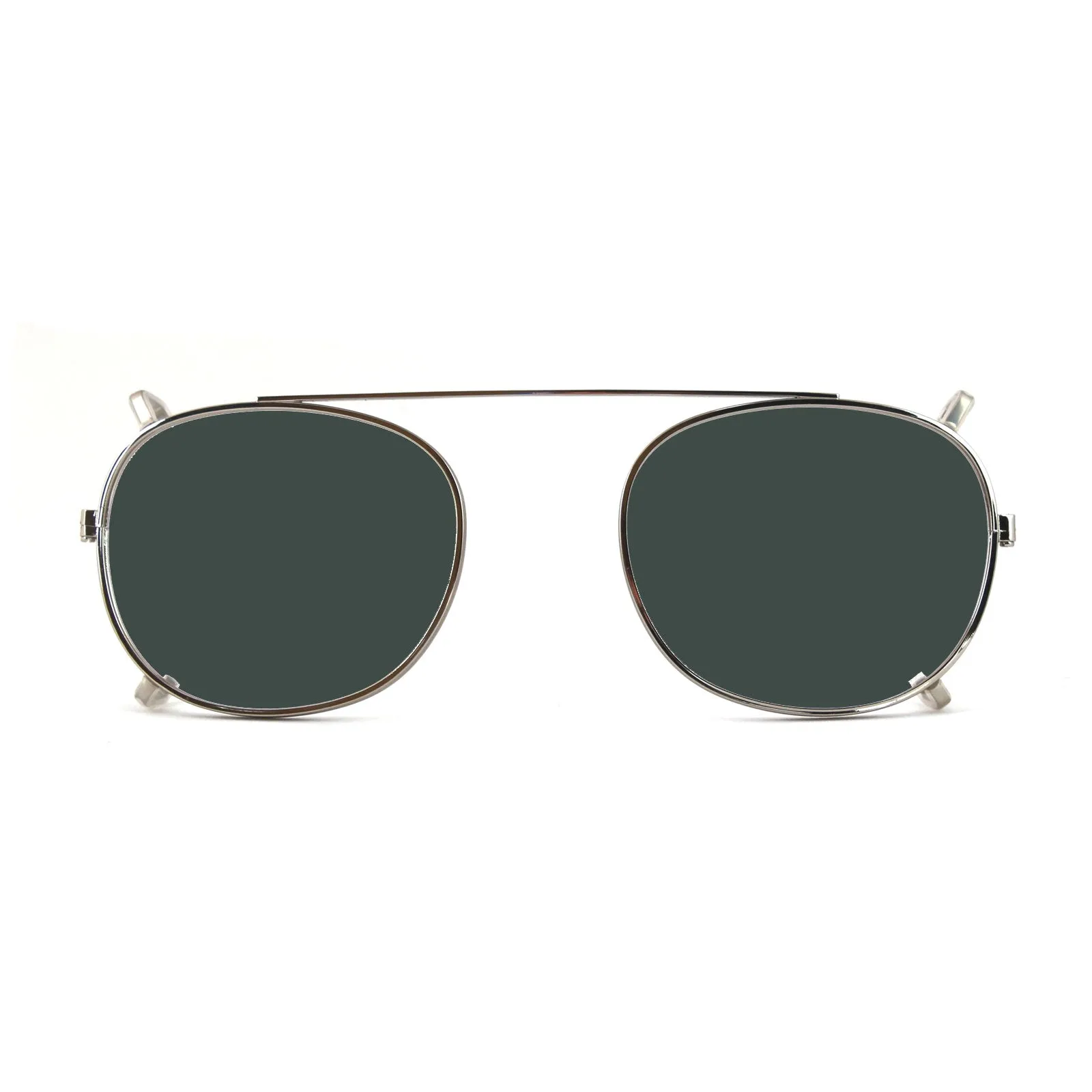 XLAB Unisex Clip-on 02 Argento/G15 polarizzato per 8004 stile moscot calibro 48mm Clip on Acetato Argento Verde G15 Pantos Polarizzata - immagine 1