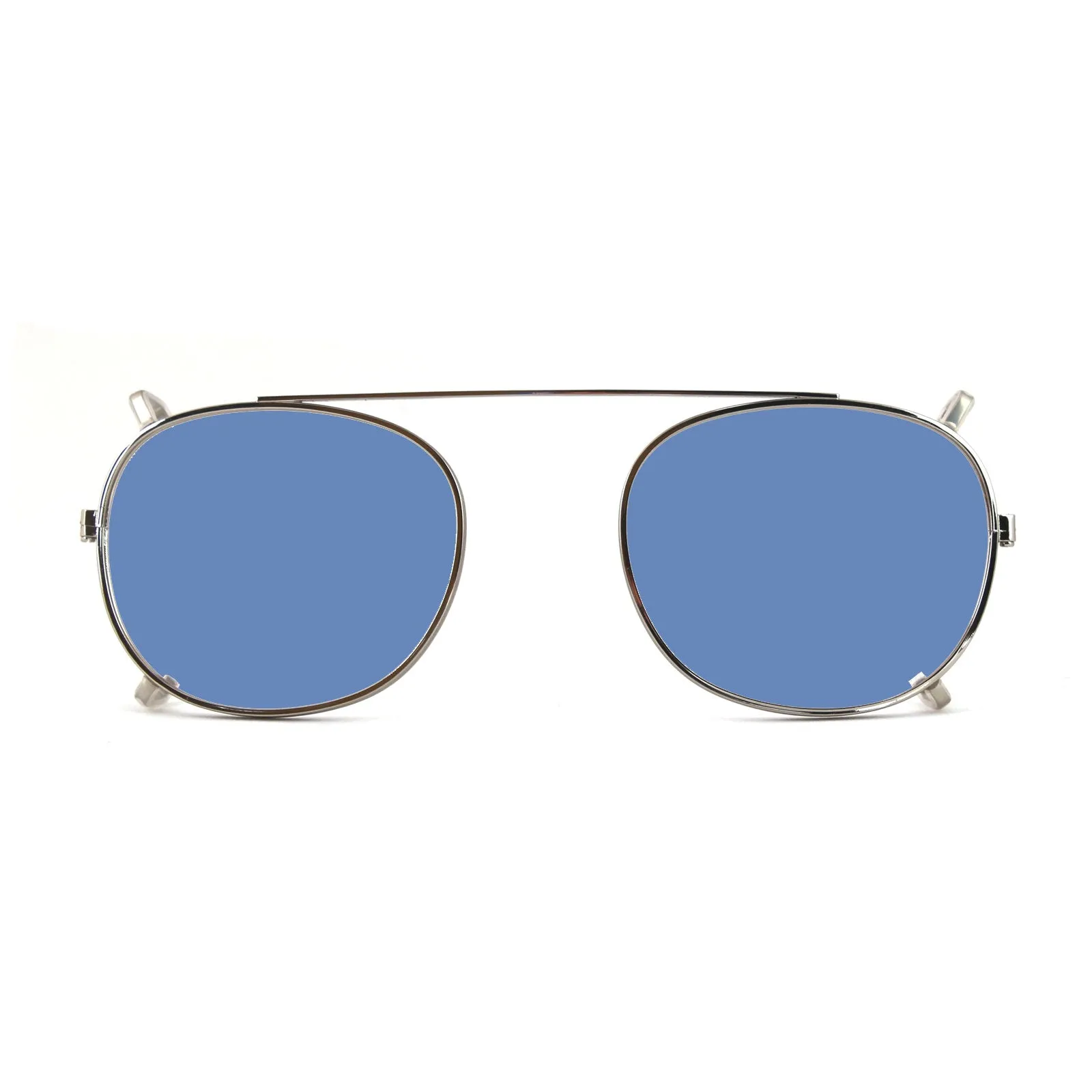 XLAB Unisex Clip-on 02 Argento/Azzurro polarizzato per 8004 stile moscot calibro 48mm Clip on Acetato Argento Azzurro Pantos Polarizzata - immagine 1