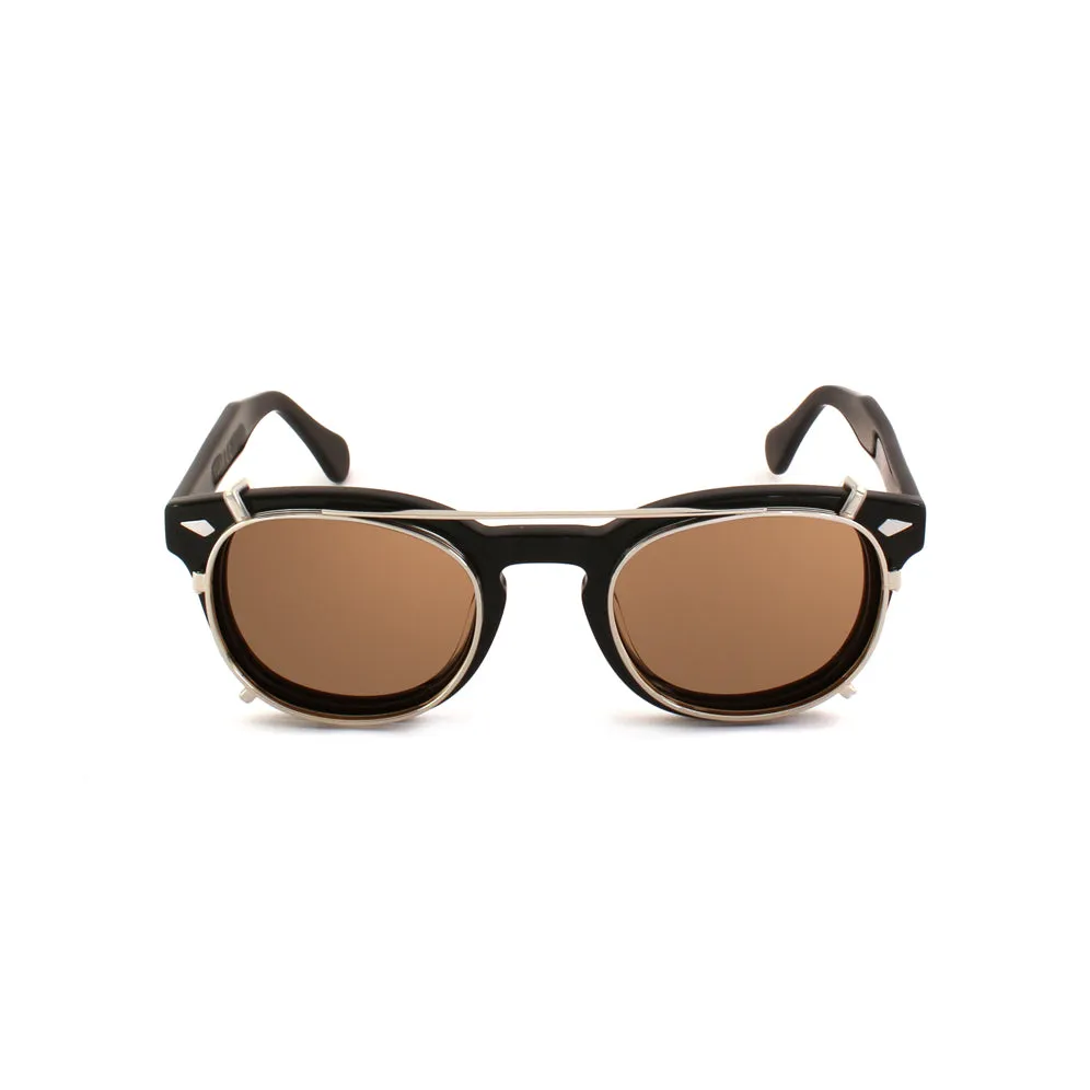 XLAB Unisex Clip-on 02 Argento/Fotocromatico marrone per 8004 stile moscot calibro 48mm Clip on Acetato Argento Marrone Pantos Fotocromatiche - immagine 3