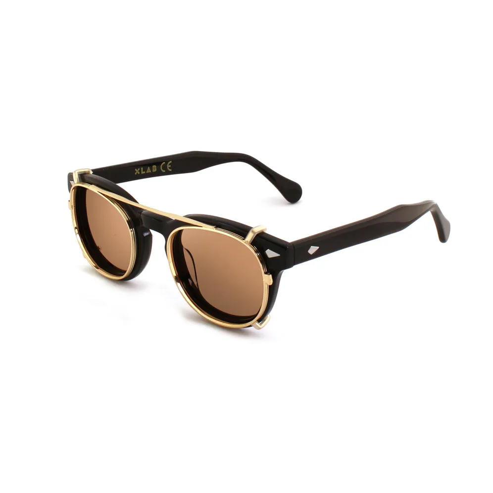 XLAB Unisex Clip-on 01 Oro/Fotocromatico marrone per 8004 stile moscot calibro 48mm Clip on Acetato Oro Marrone Pantos Fotocromatiche - immagine 2