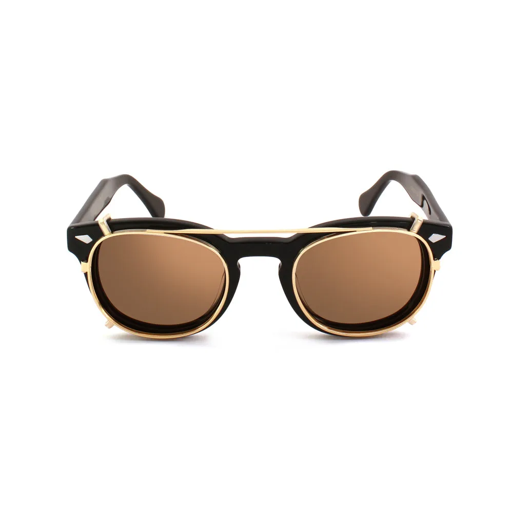 XLAB Unisex Clip-on 01 Oro/Fotocromatico marrone per 8004 stile moscot calibro 48mm Clip on Acetato Oro Marrone Pantos Fotocromatiche - immagine 3
