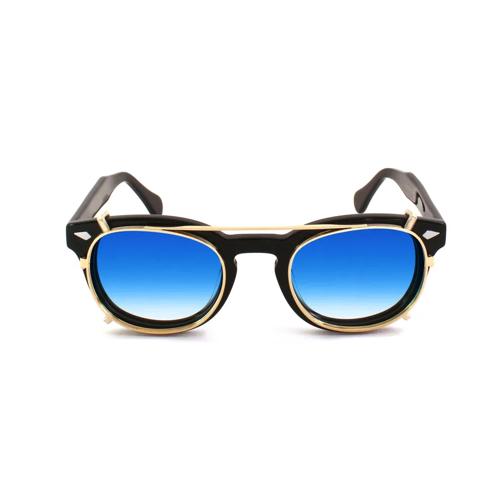 XLAB Unisex Clip-on 01 Oro/Azzurro sfumato per 8004 stile moscot calibro 48mm Clip on Acetato Oro Azzurro Pantos Sfumato - immagine 3