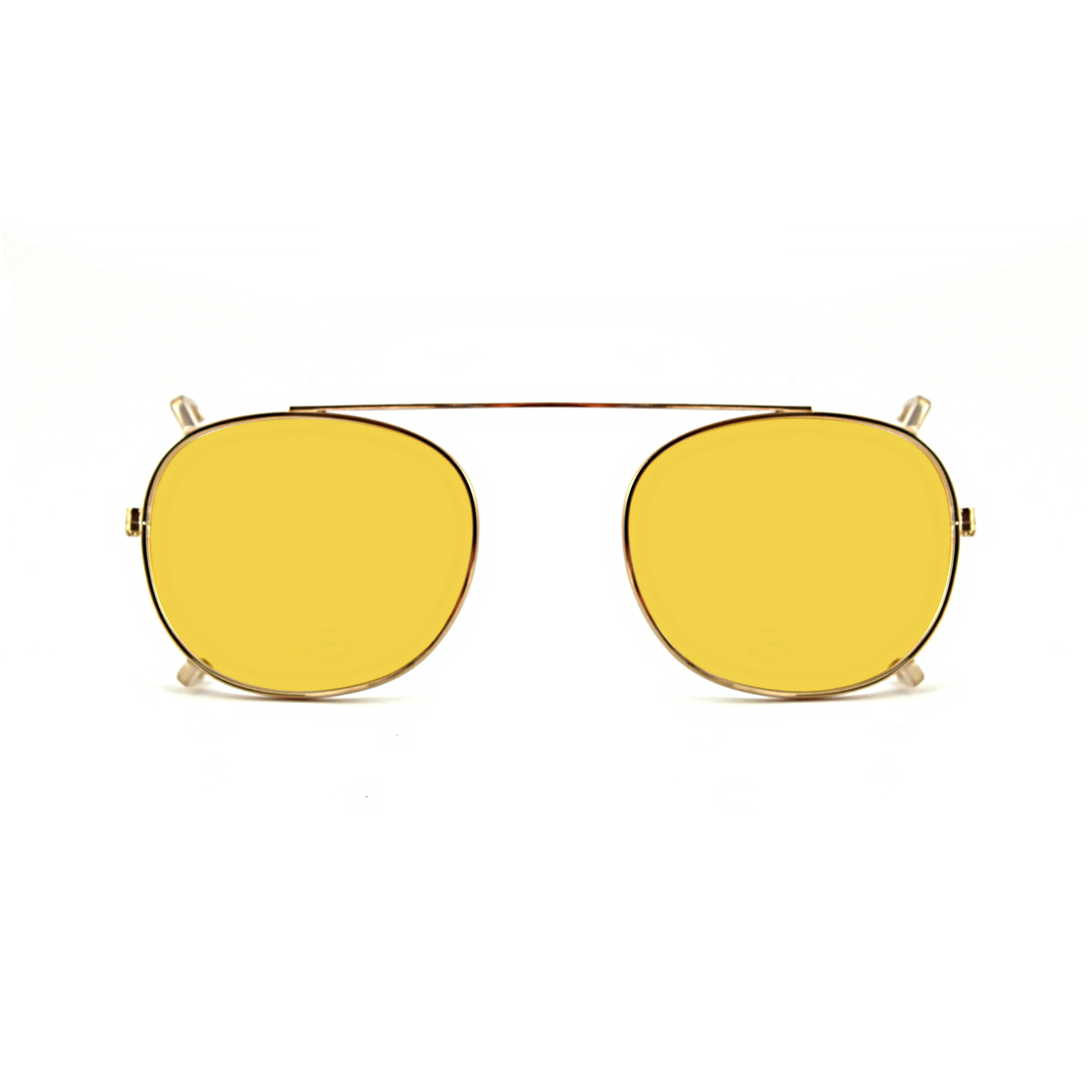 XLAB Unisex Clip-on 01 Oro/Giallo polarizzato per 8004 stile moscot calibro 48mm Clip on Acetato Oro Giallo Pantos Polarizzata - immagine 1