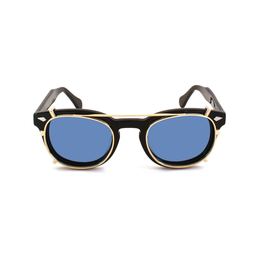 XLAB Unisex Clip-on 01 Oro/Azzurro polarizzato per 8004 stile moscot calibro 48mm Clip on Acetato Oro Azzurro Pantos Polarizzata - immagine 3