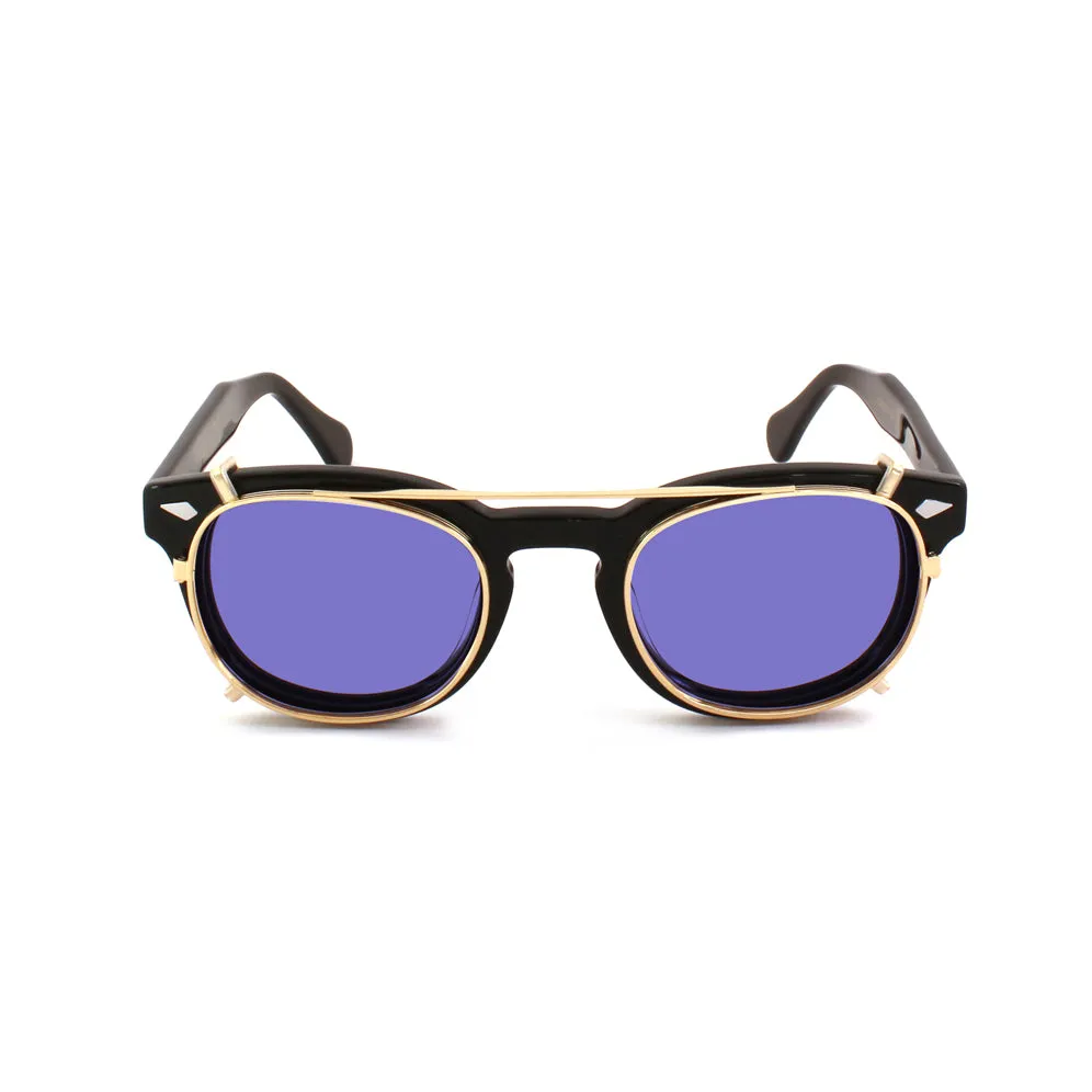 XLAB Unisex Clip-on 01 Oro/Lilla polarizzato per 8004 stile moscot calibro 48mm Clip on Acetato Oro Lilla Pantos Polarizzata - immagine 3