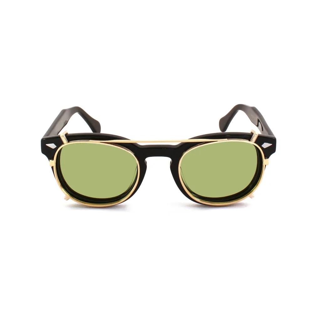 XLAB Unisex Clip-on 01 Oro/Verde polarizzato per 8004 stile moscot calibro 48mm Clip on Acetato Oro Verde Pantos Polarizzata - immagine 3
