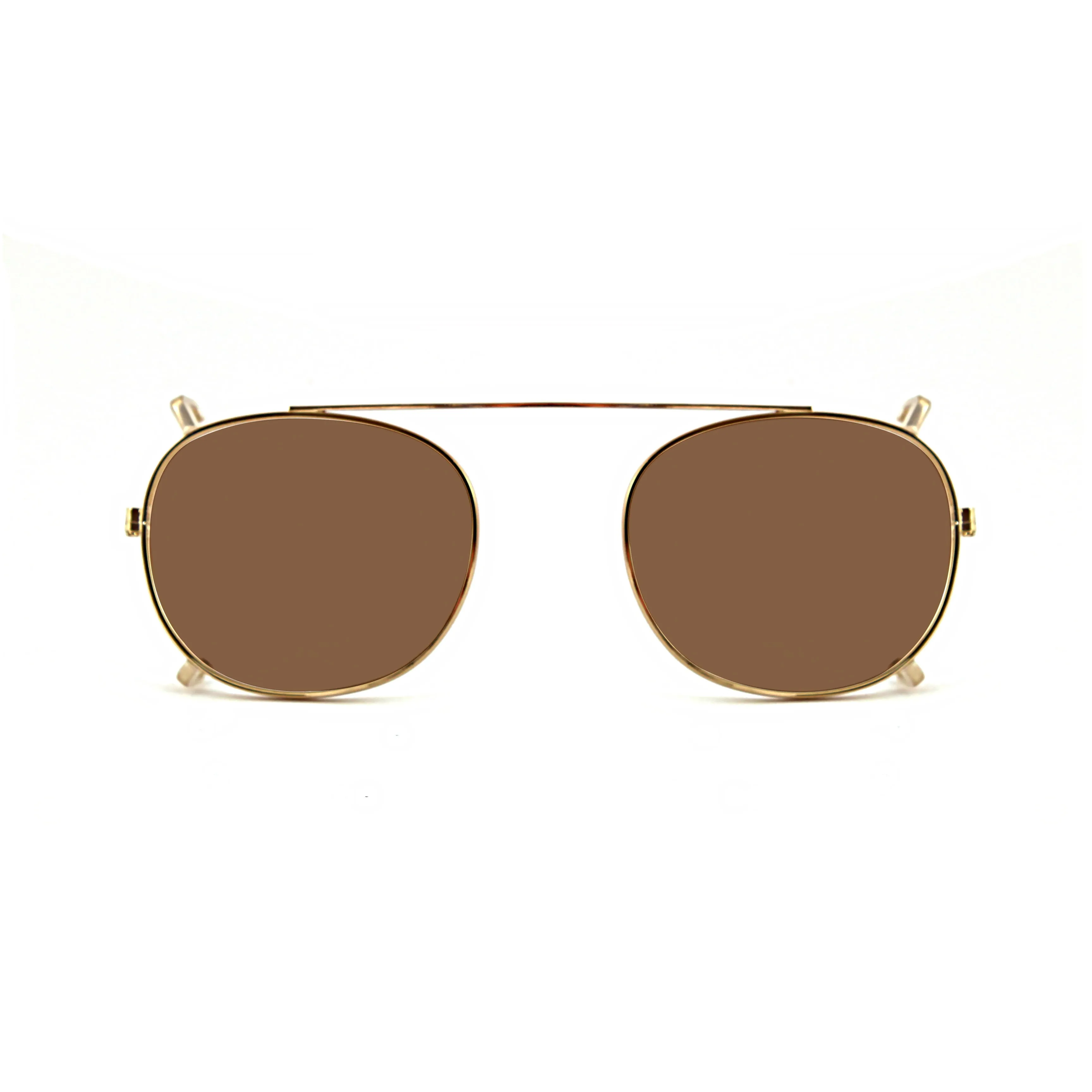 XLAB Unisex Clip-on 01 Oro/Marrone polarizzato per 8004 stile moscot calibro 48mm Clip on Acetato Oro Marrone Pantos Polarizzata - immagine 1