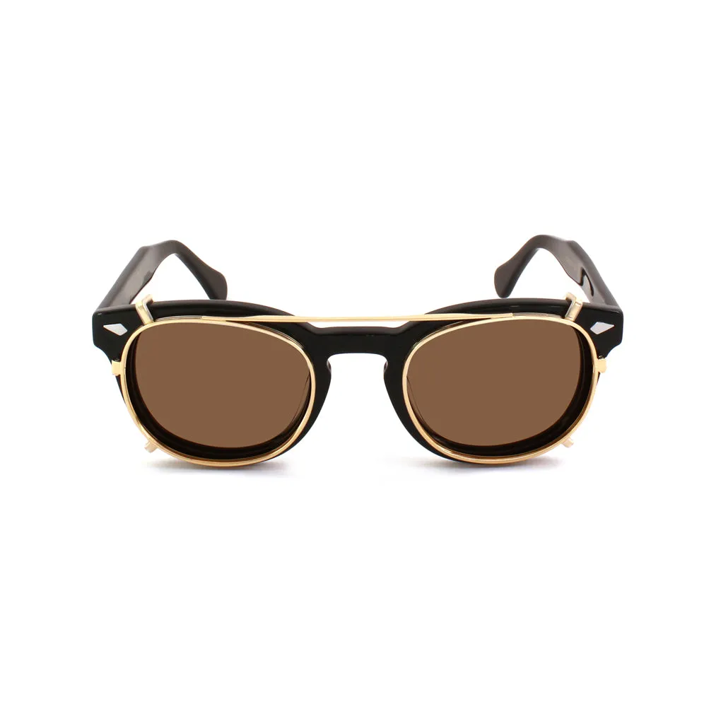 XLAB Unisex Clip-on 01 Oro/Marrone polarizzato per 8004 stile moscot calibro 48mm Clip on Acetato Oro Marrone Pantos Polarizzata - immagine 3