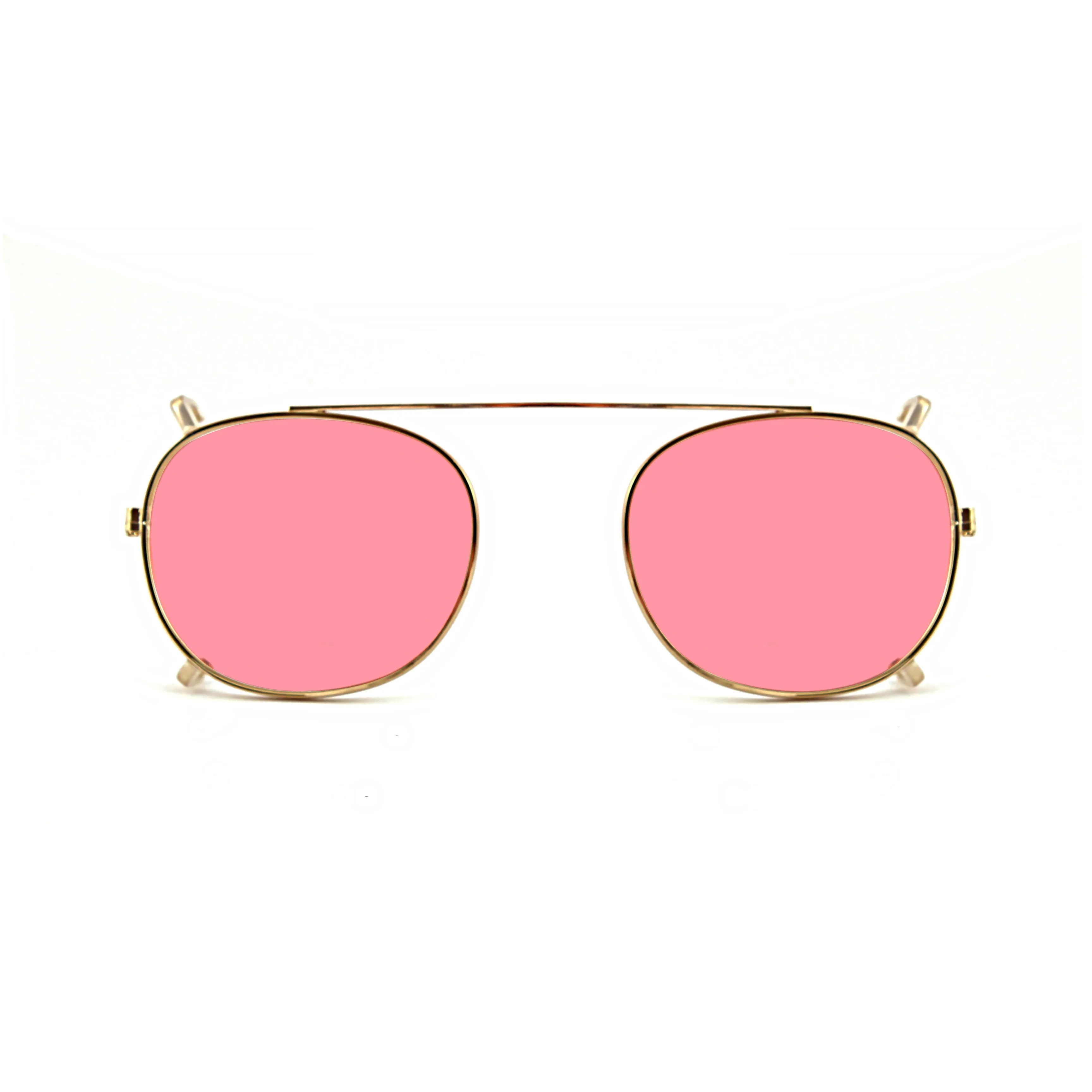 XLAB Unisex Clip-on 01 Oro/Rosa polarizzato per 8004 stile moscot calibro 48mm Clip on Acetato Oro Rosa Pantos Polarizzata - immagine 1