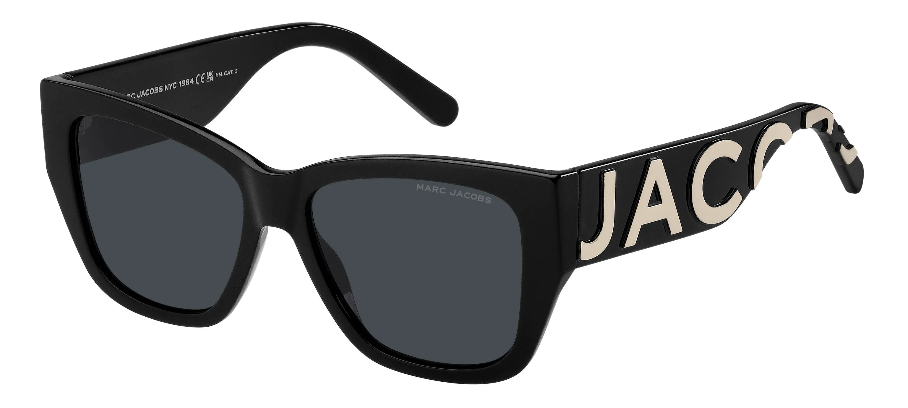 Marc Jacobs MARC 695/S 80S/2K Occhiali da sole Acetato Nero Grigio Squadrata Normale - immagine 1
