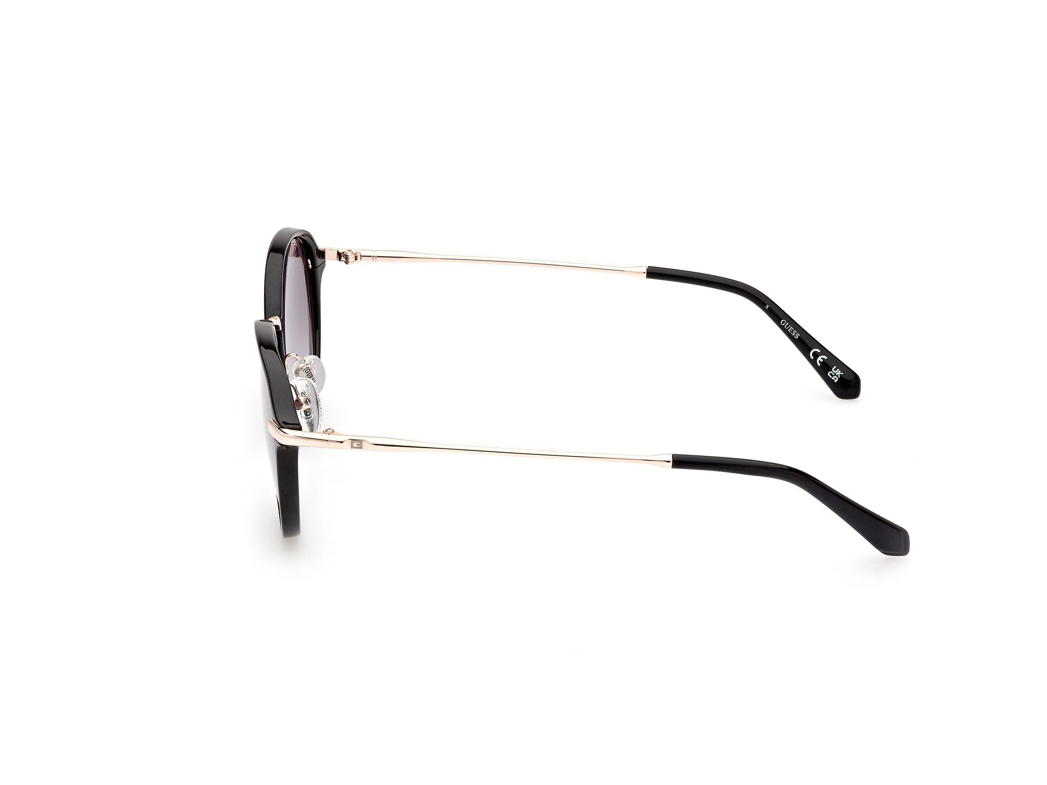 Guess GU00068 01B Occhiali da sole Iniettato Nero Fumo Rotonda Normale Sfumato - immagine 2
