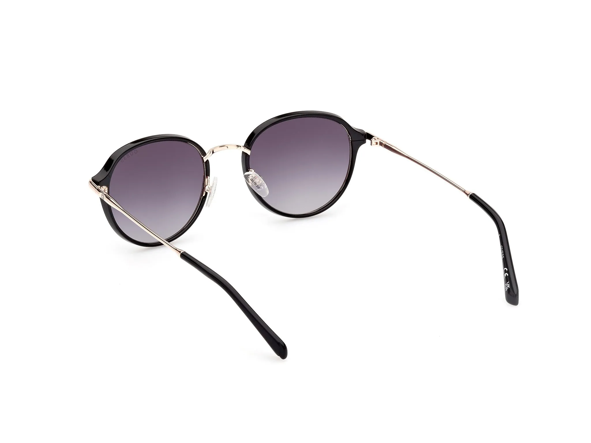 Guess GU00068 01B Occhiali da sole Iniettato Nero Fumo Rotonda Normale Sfumato - immagine 4