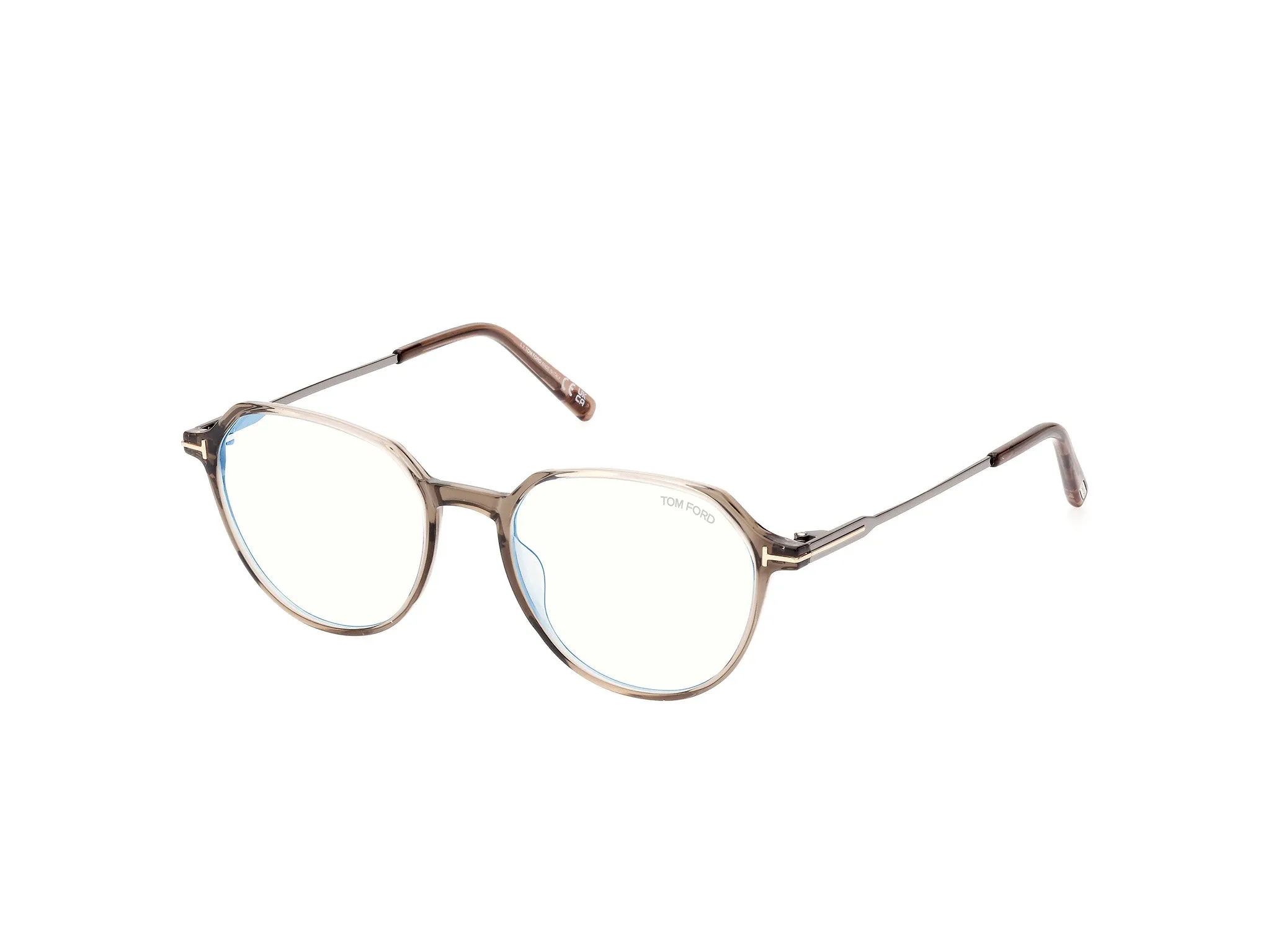TOM FORD FT5875-B 45 Montature da vista Iniettato Marrone Rotonda Normale - immagine 1