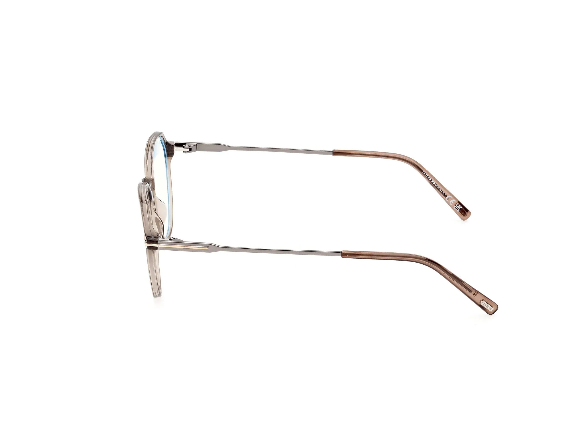 TOM FORD FT5875-B 45 Montature da vista Iniettato Marrone Rotonda Normale - immagine 2
