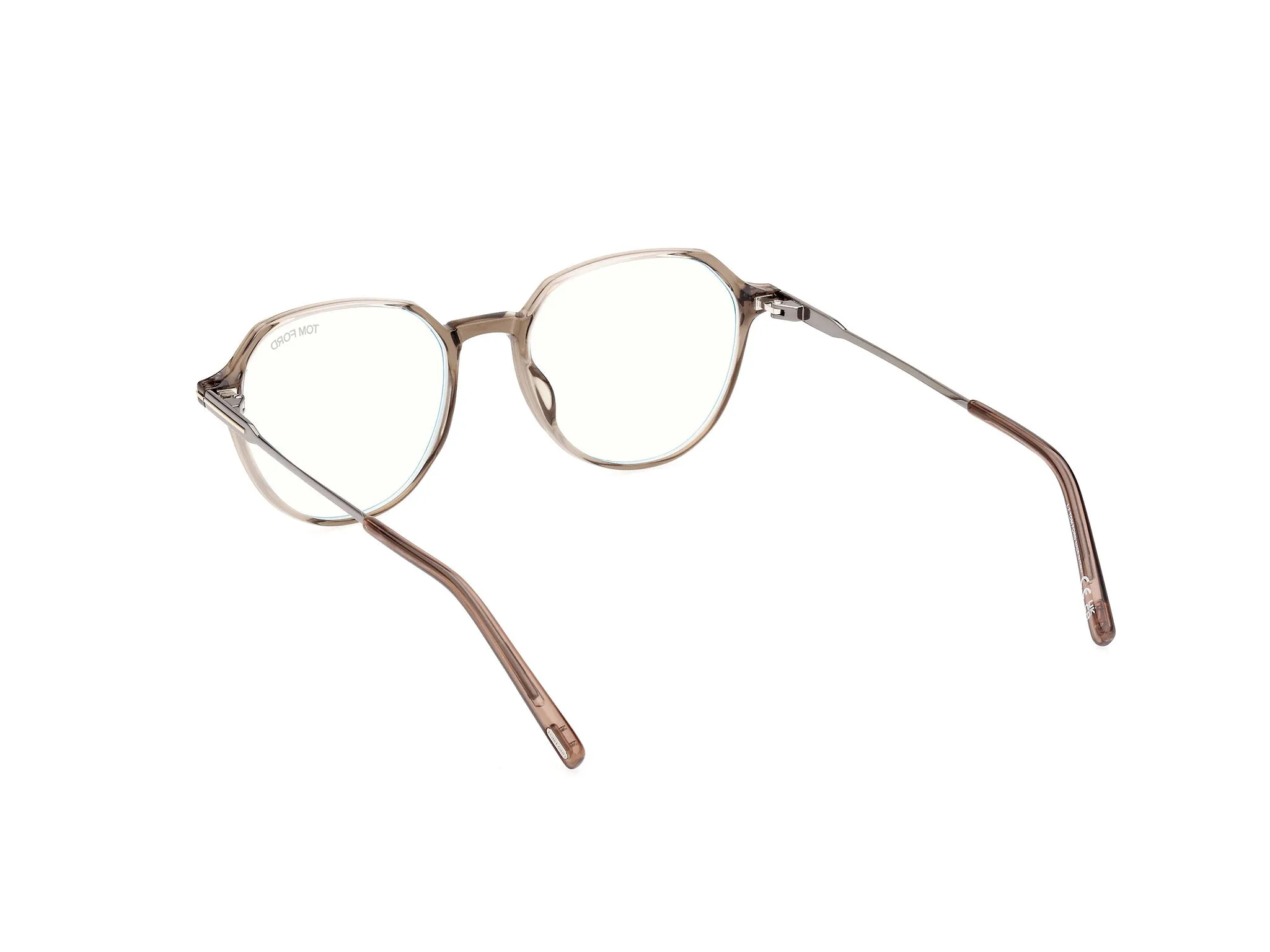 TOM FORD FT5875-B 45 Montature da vista Iniettato Marrone Rotonda Normale - immagine 4
