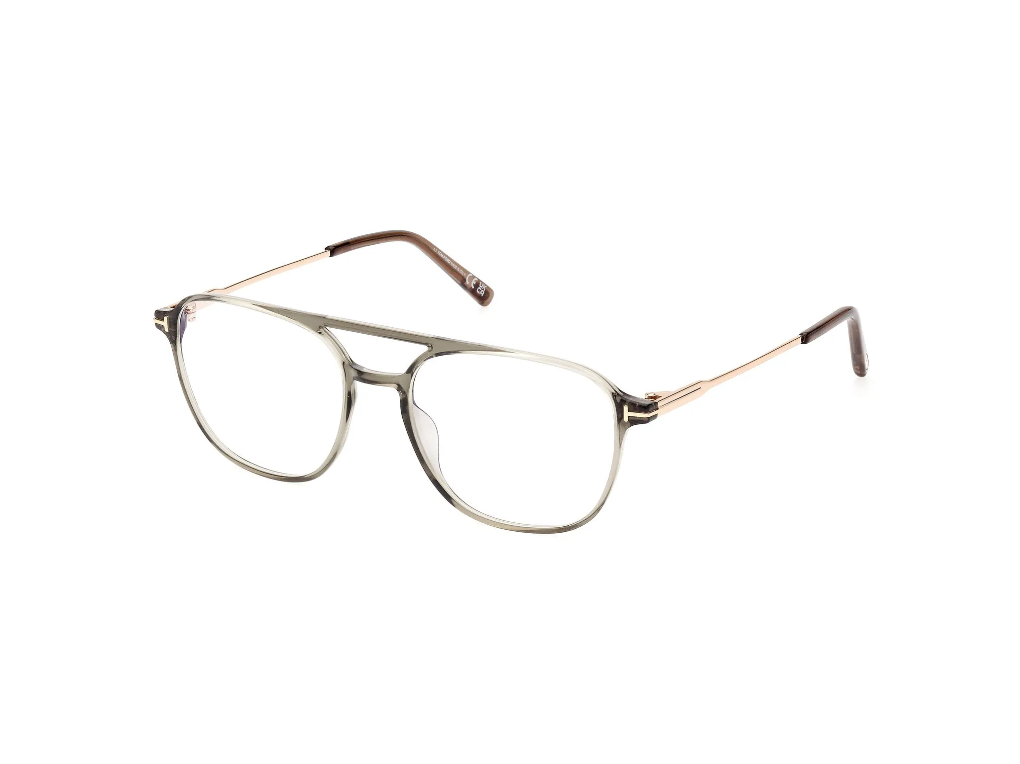 TOM FORD FT5874-B 93 Montature da vista Iniettato Verde Pilot Normale - immagine 1