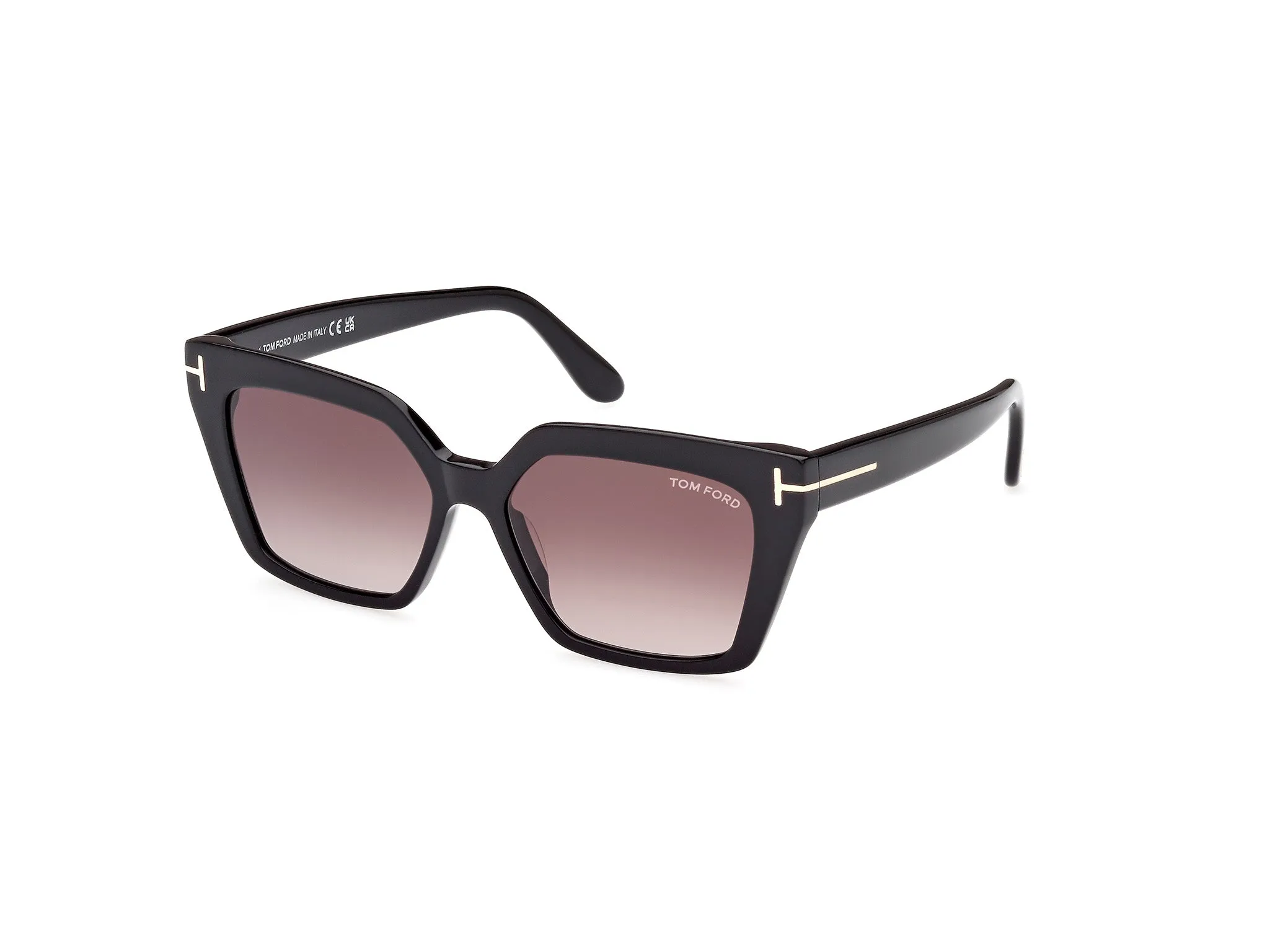 TOM FORD FT1030 WINONA 01Z Occhiali da sole Acetato Nero Viola Cat Eye Normale Sfumato - immagine 1