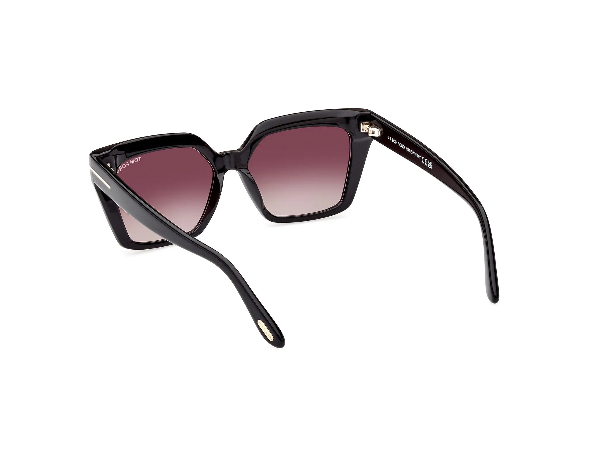 TOM FORD FT1030 WINONA 01Z Occhiali da sole Acetato Nero Viola Cat Eye Normale Sfumato - immagine 4