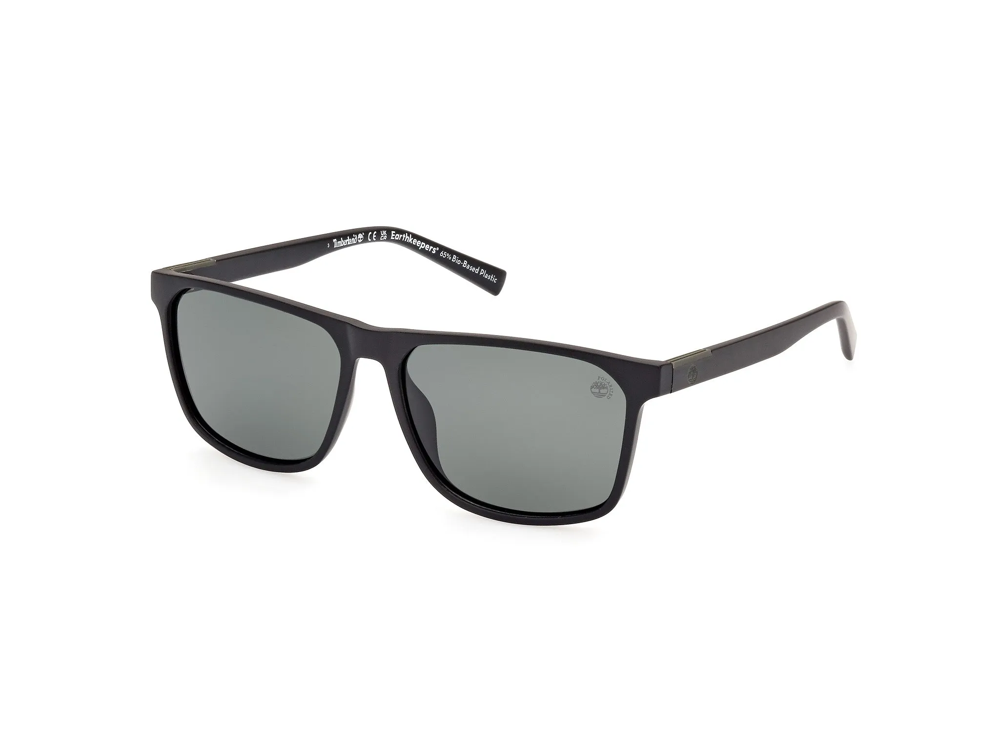 Timberland TB9312 02R Occhiali da sole Iniettato Nero Verde Squadrata Polarizzata - immagine 1
