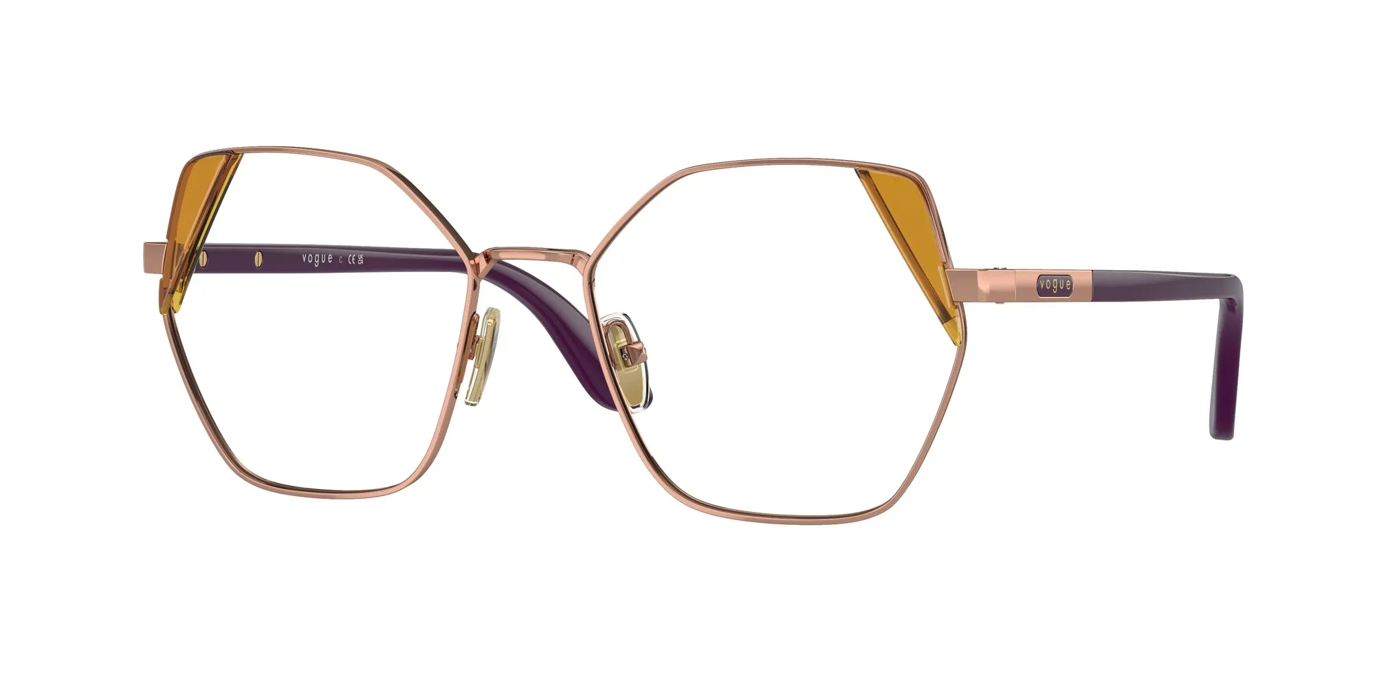 VOGUE EYEWEAR VO4270 5152 Montature da vista Metallo Oro Trasparente Geometrica Normale - immagine 1