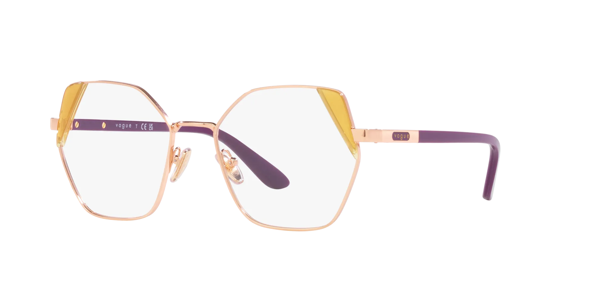 VOGUE EYEWEAR VO4270 5152 Montature da vista Metallo Oro Trasparente Geometrica Normale - immagine 3