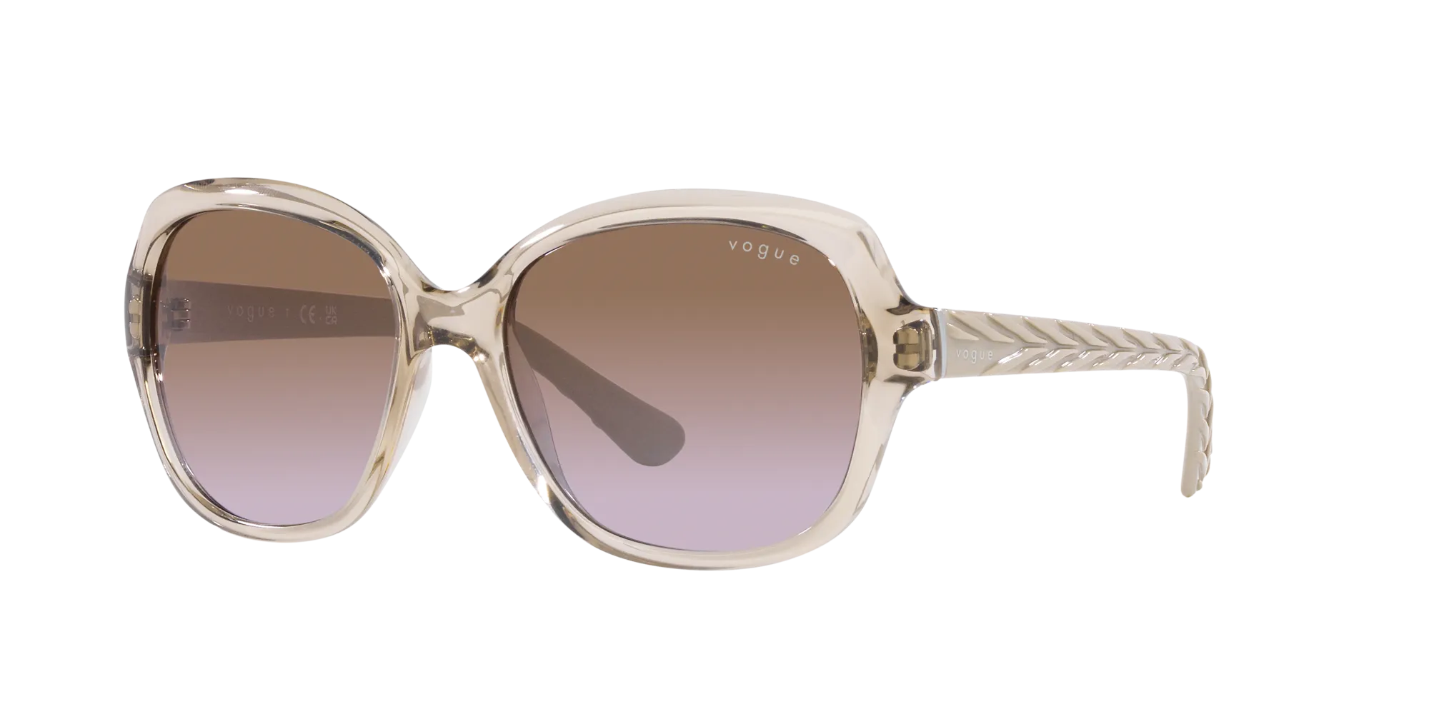 VOGUE EYEWEAR VO2871S 299068 Occhiali da sole Iniettato Marrone Marrone Squadrata Normale Sfumato - immagine 3