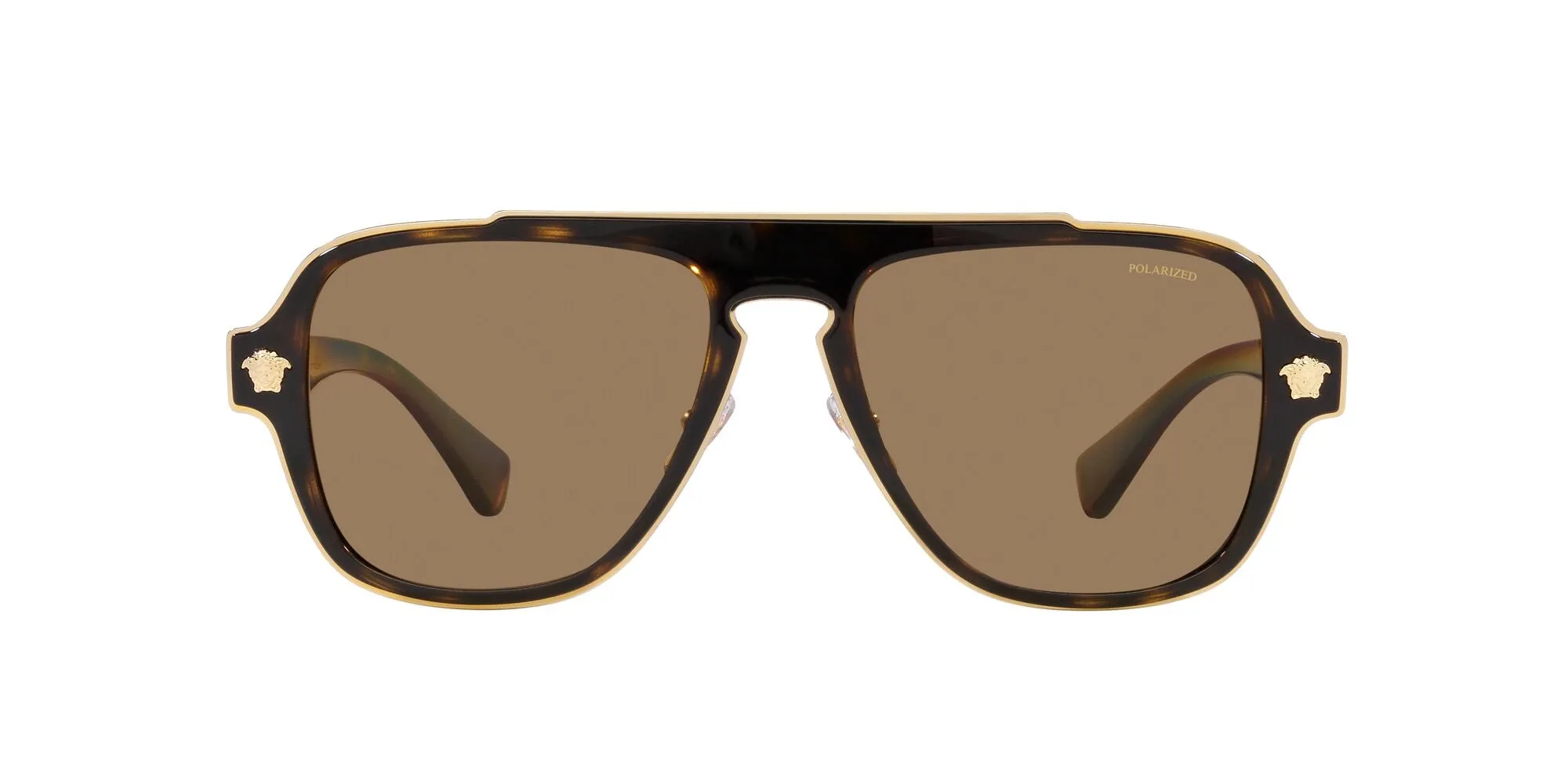 Versace VE2199 1252LA Occhiali da sole Metallo Tartaruga Arancione Geometrica Polarizzata - immagine 2