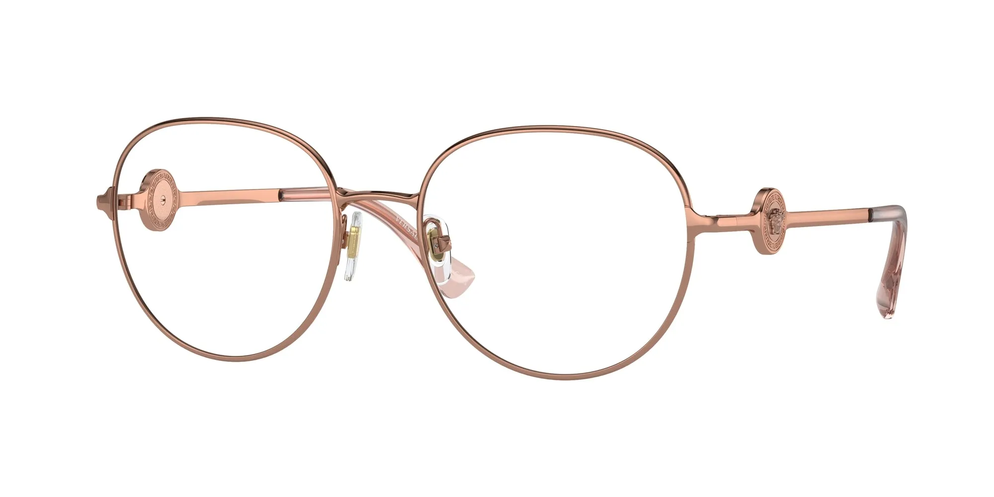 Versace VE1288 1412 Montature da vista Acciaio Oro Trasparente Rotonda Normale - immagine 1