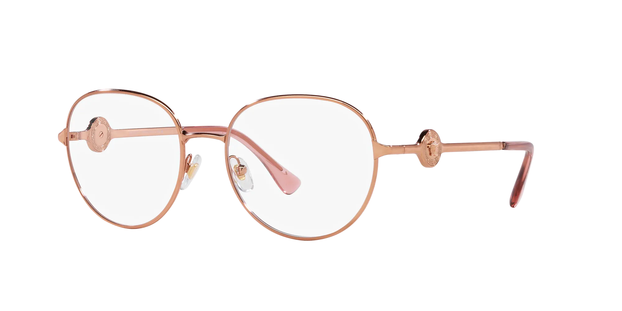 Versace VE1288 1412 Montature da vista Acciaio Oro Trasparente Rotonda Normale - immagine 3