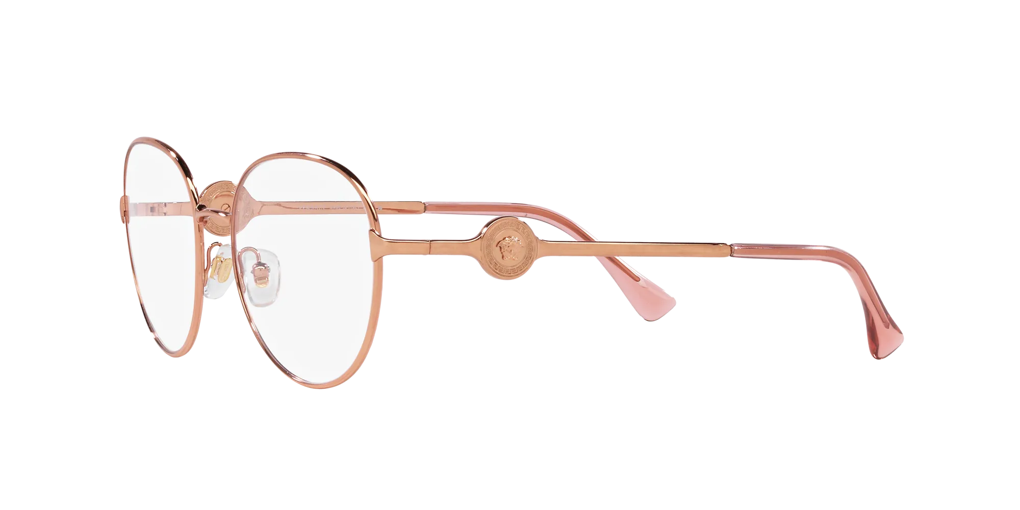 Versace VE1288 1412 Montature da vista Acciaio Oro Trasparente Rotonda Normale - immagine 4