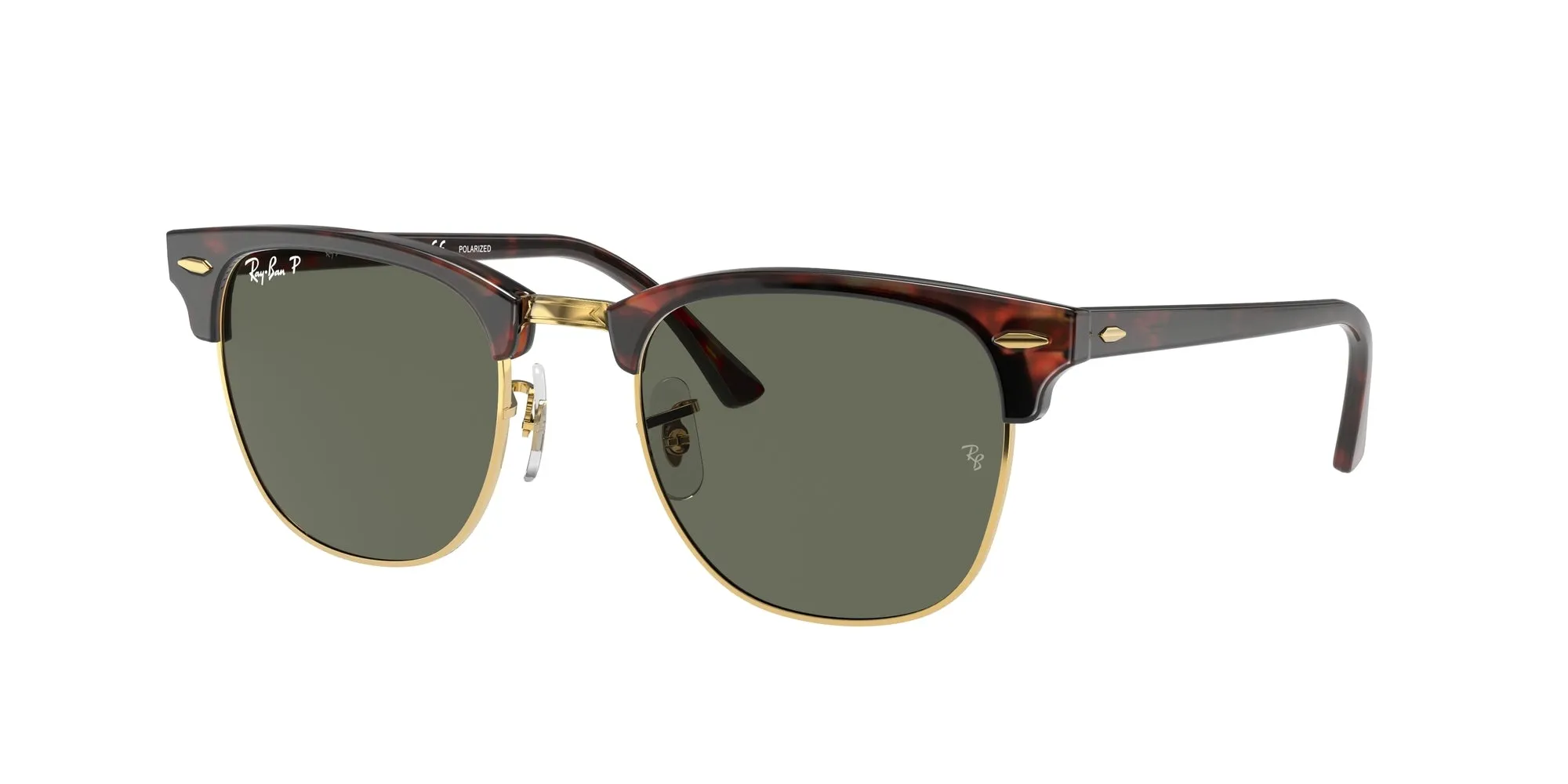 Ray - Ban RB3016 CLUBMASTER 990/58 Occhiali da sole Acetato Tartaruga Verde G15 Squadrata Polarizzata - immagine 1