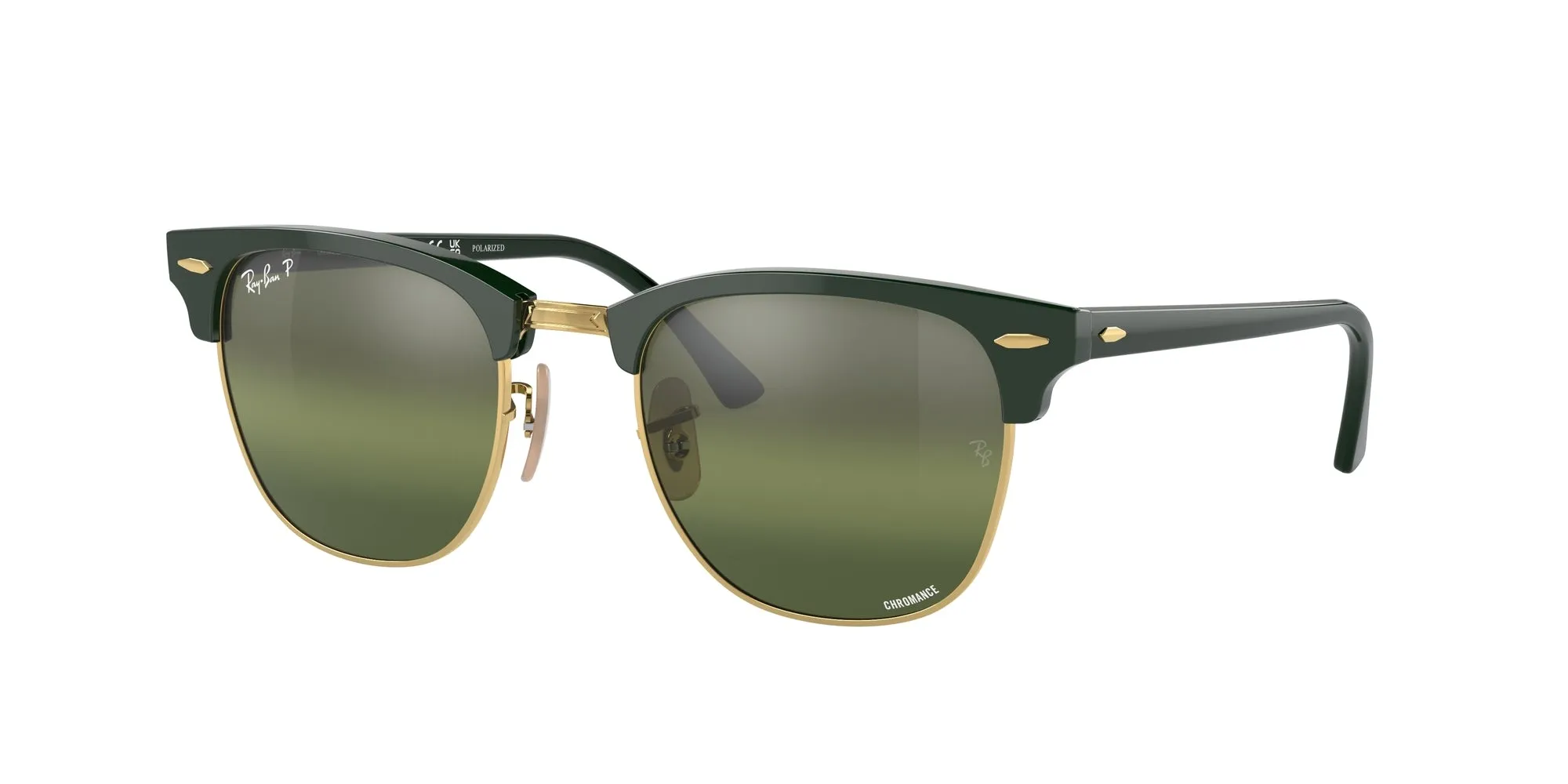 Ray - Ban RB3016 CLUBMASTER 1368G4 Occhiali da sole Acetato Verde Verde Squadrata Polarizzata - immagine 1