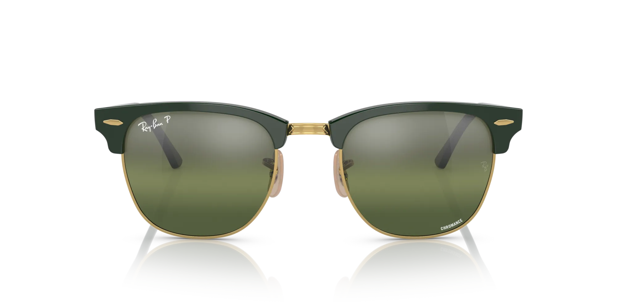 Ray - Ban RB3016 CLUBMASTER 1368G4 Occhiali da sole Acetato Verde Verde Squadrata Polarizzata - immagine 3