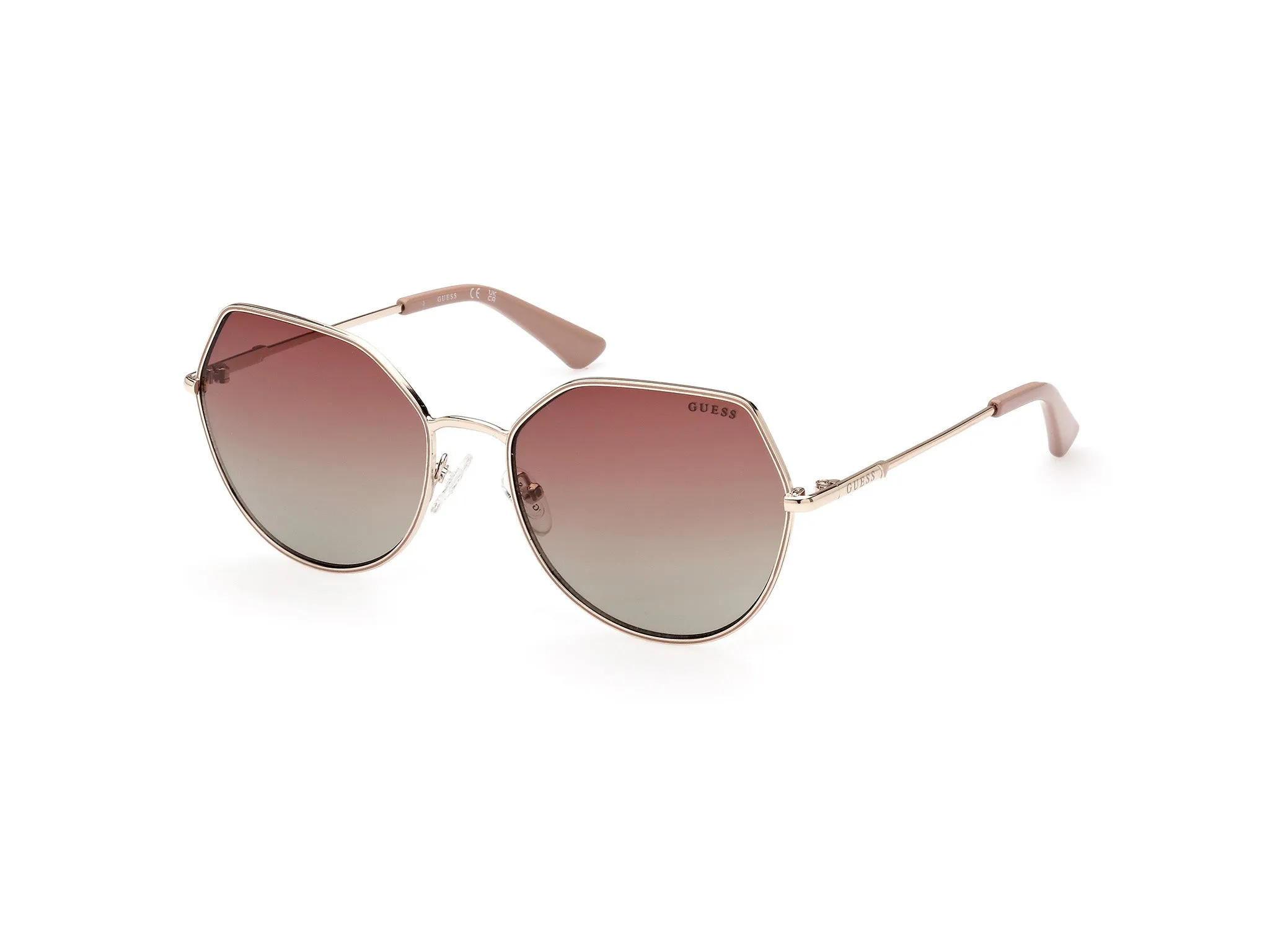 Guess GU7867 32T Occhiali da sole Metallo Oro Bordeaux Geometrica Normale Sfumato - immagine 1