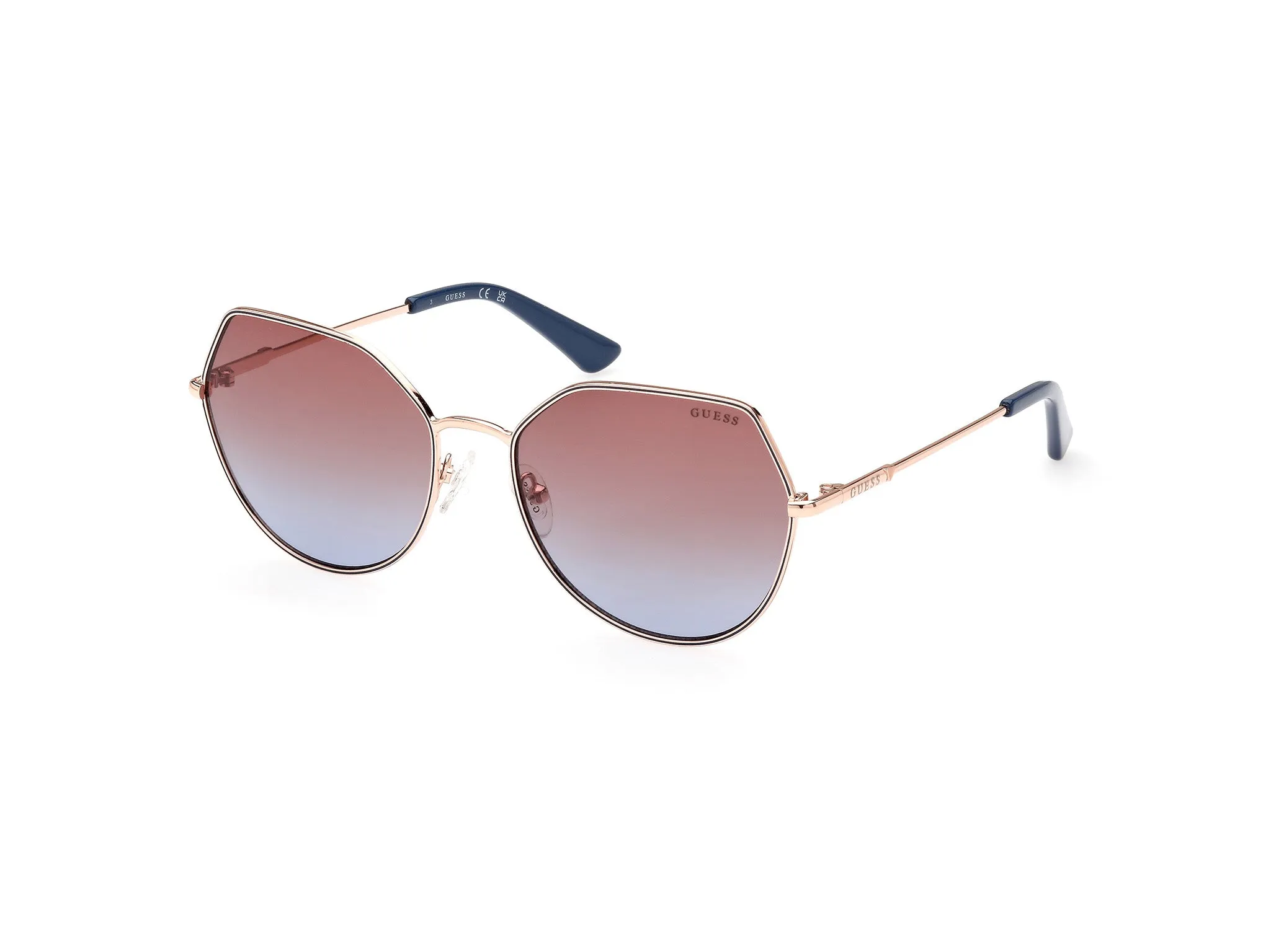Guess GU7867 28F Occhiali da sole Metallo Oro Marrone Geometrica Normale Sfumato - immagine 1