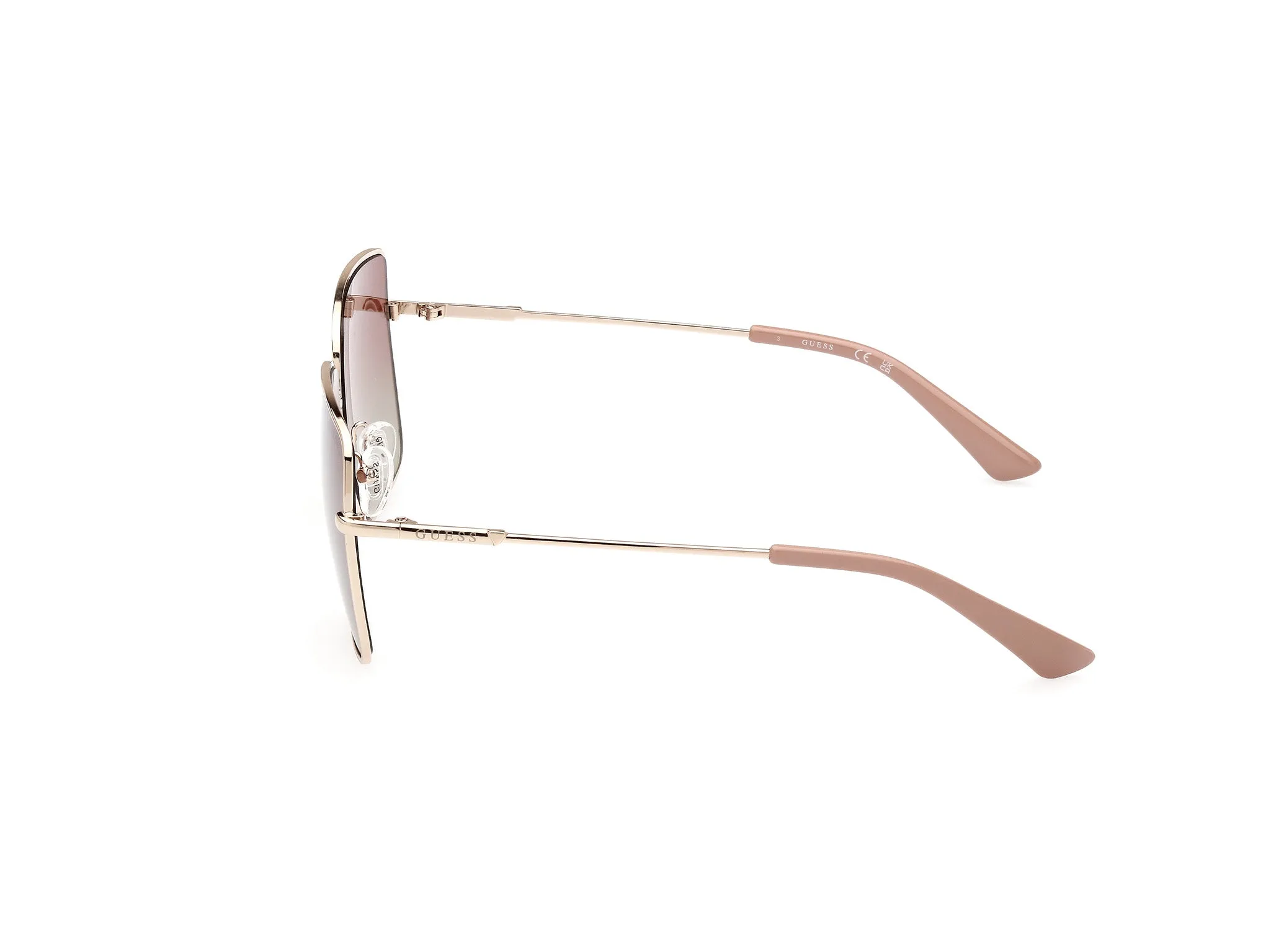 Guess GU7866 32T Occhiali da sole Metallo Oro Bordeaux Squadrata Normale Sfumato - immagine 3
